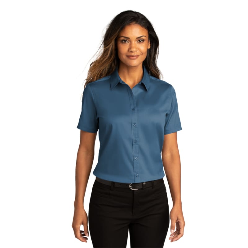 Port Authority Ladies Short Sleeve SuperPro React Twill Shirt. 49