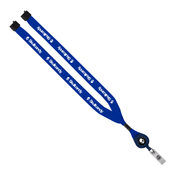 3/4" Polyester Lanyard with Metal Crimp & Retractable Badge Reel 296
