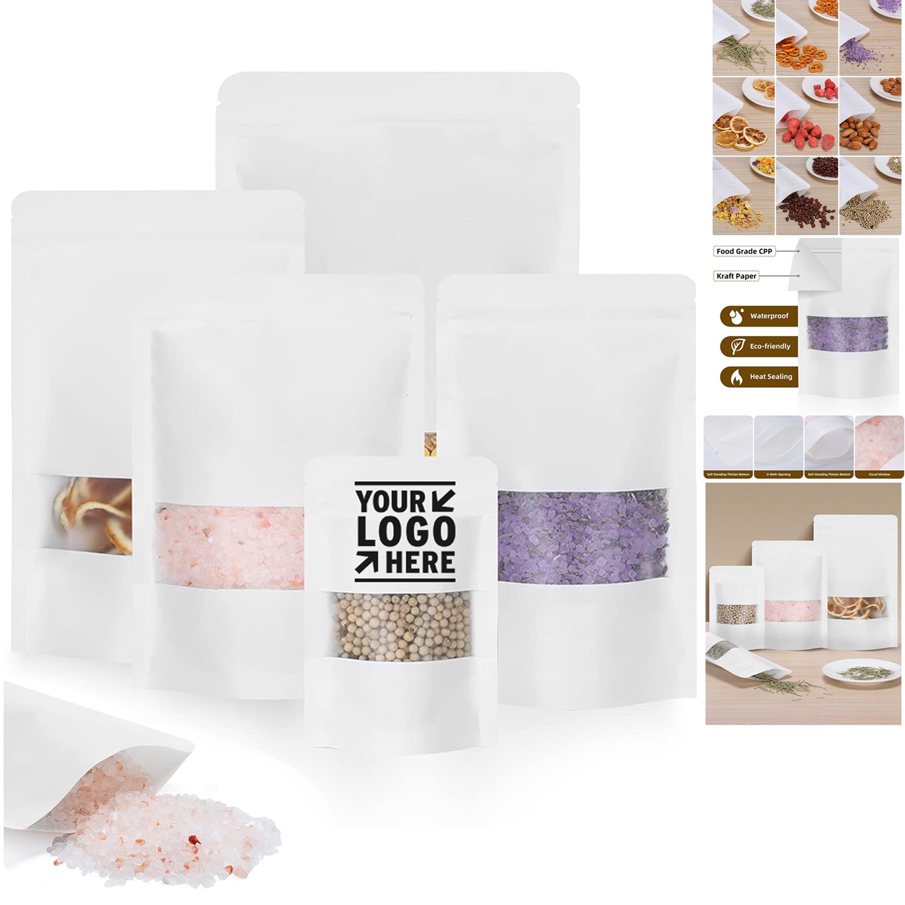 Small Kraft Paper Bags with Clear Window 1