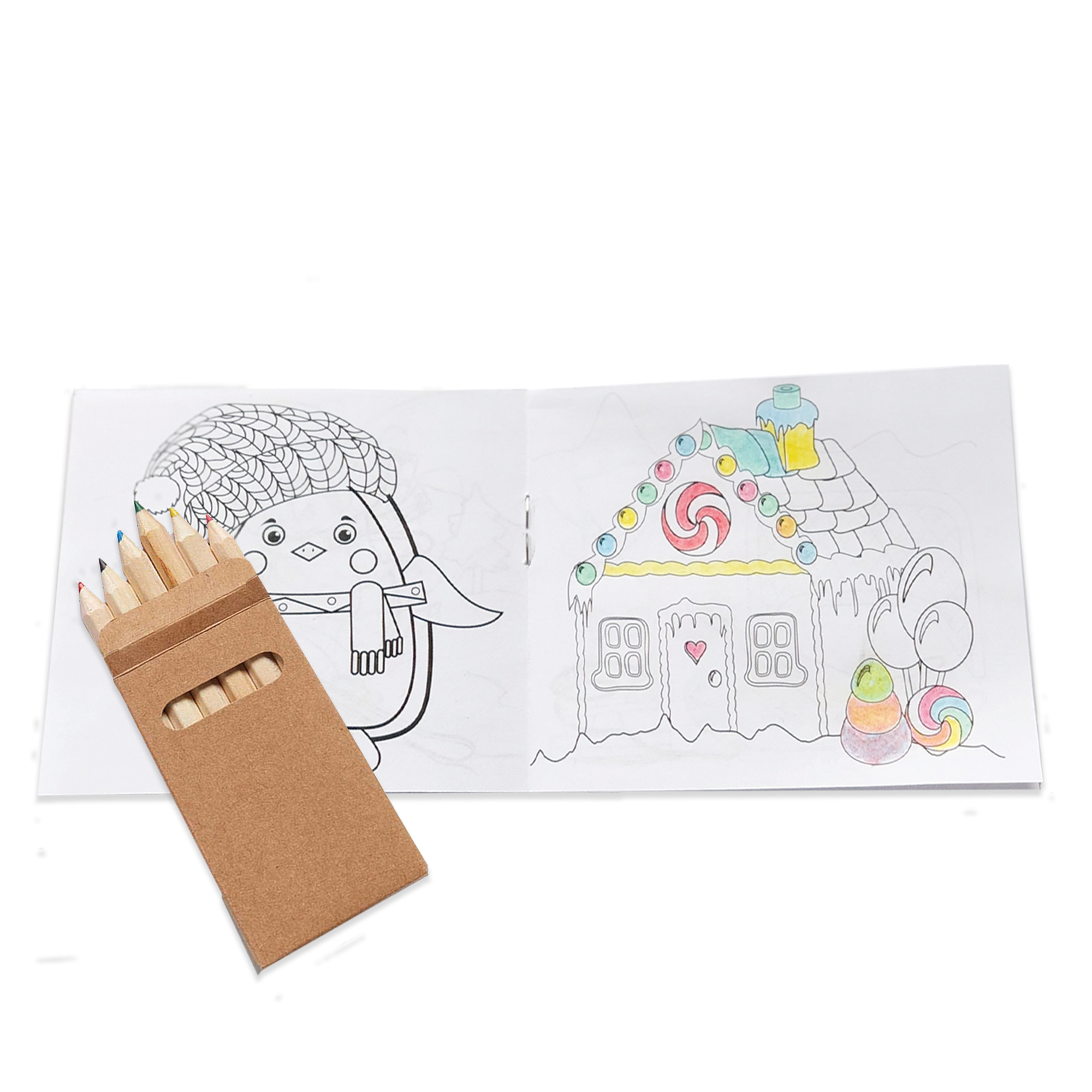 Holiday Kids Coloring Book & 6-Color Pencil Set To-Go 2