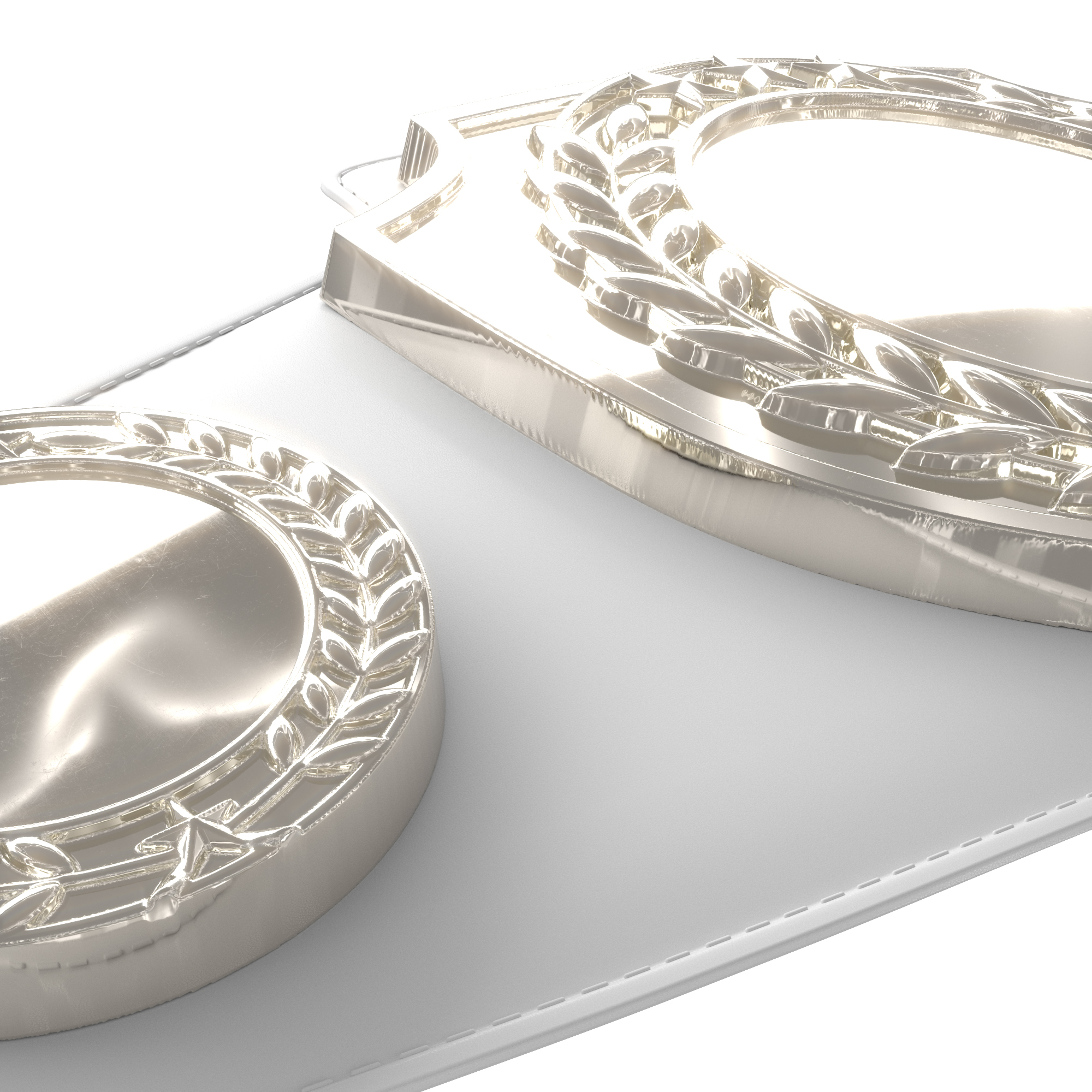 Express Vibraprint® Bright Silver Champion Award Shield Belt 6