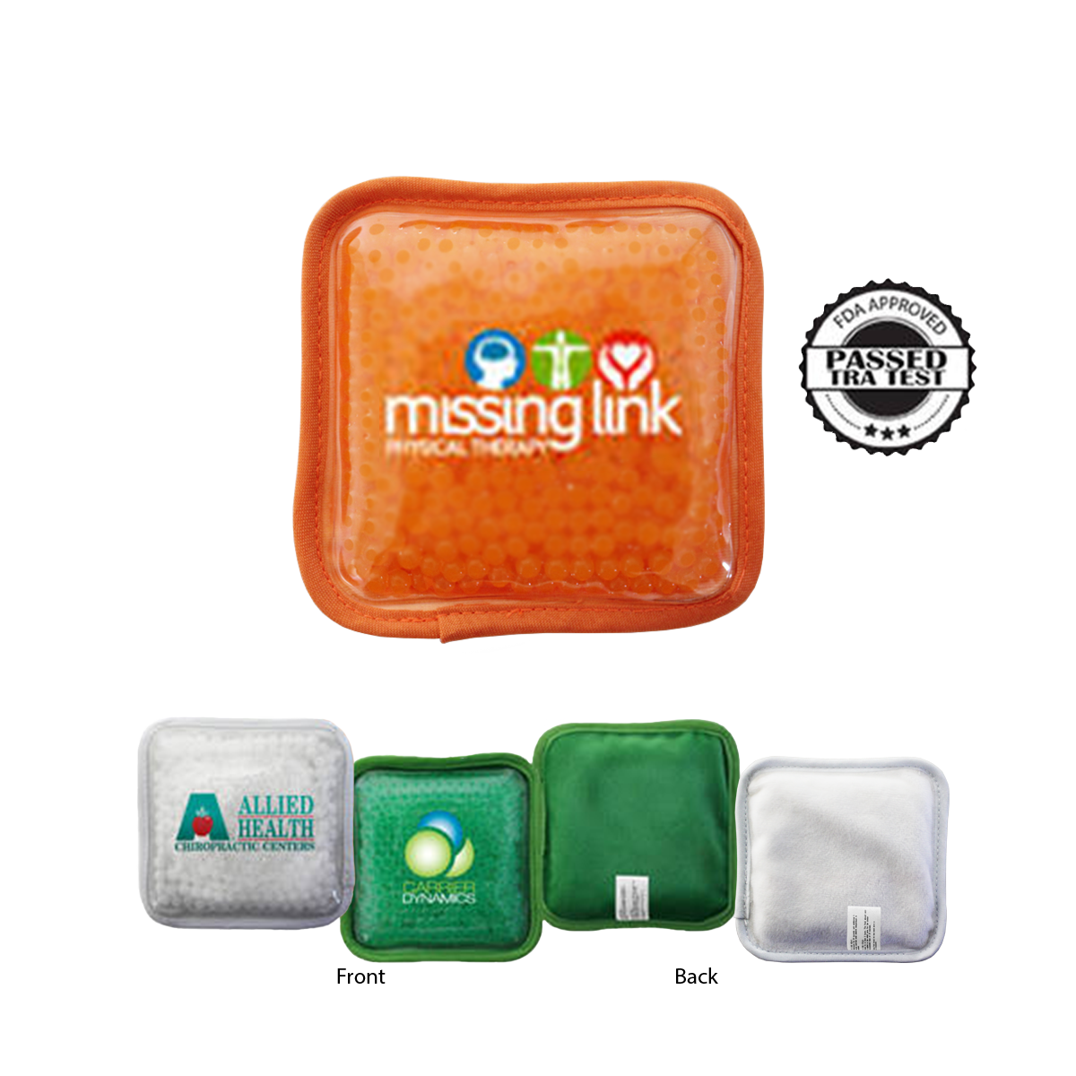 Plush Square Gel Bead Hot/Cold Pack 4