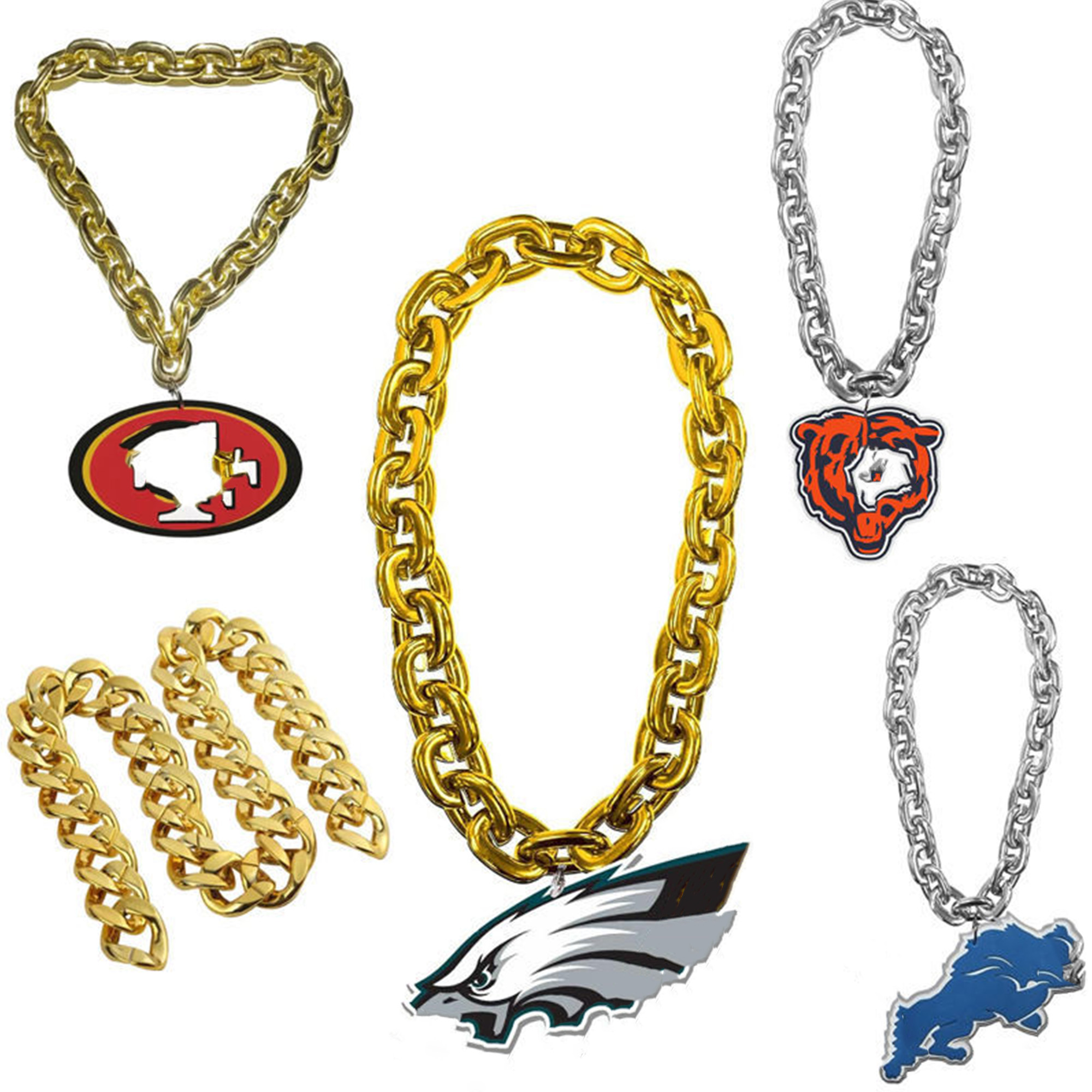 Team Logo PU Material Soft Oversized Chain Necklace 2