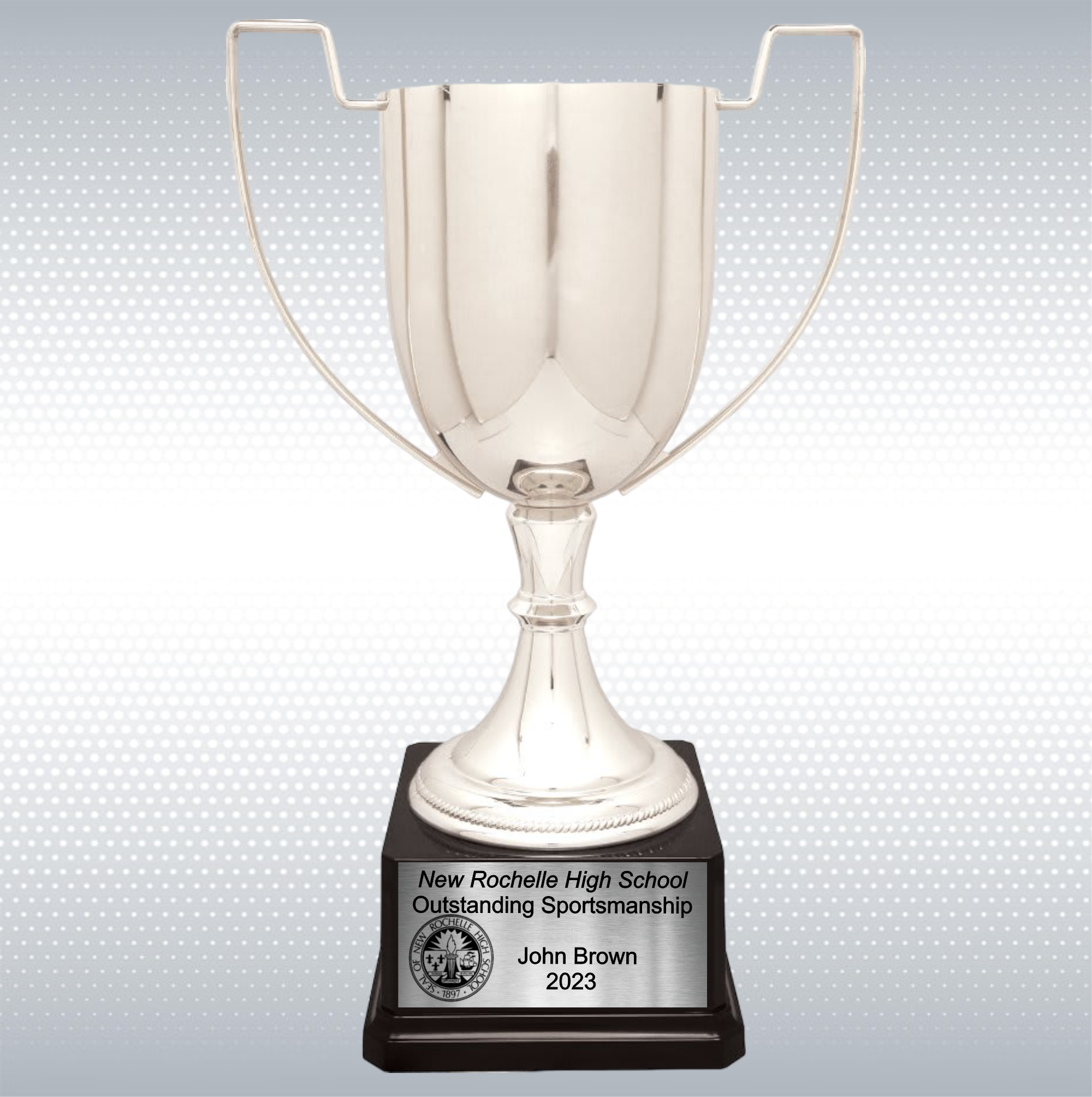 14 1/4" Completed Zinc Cup Trophy on Plastic Base 10