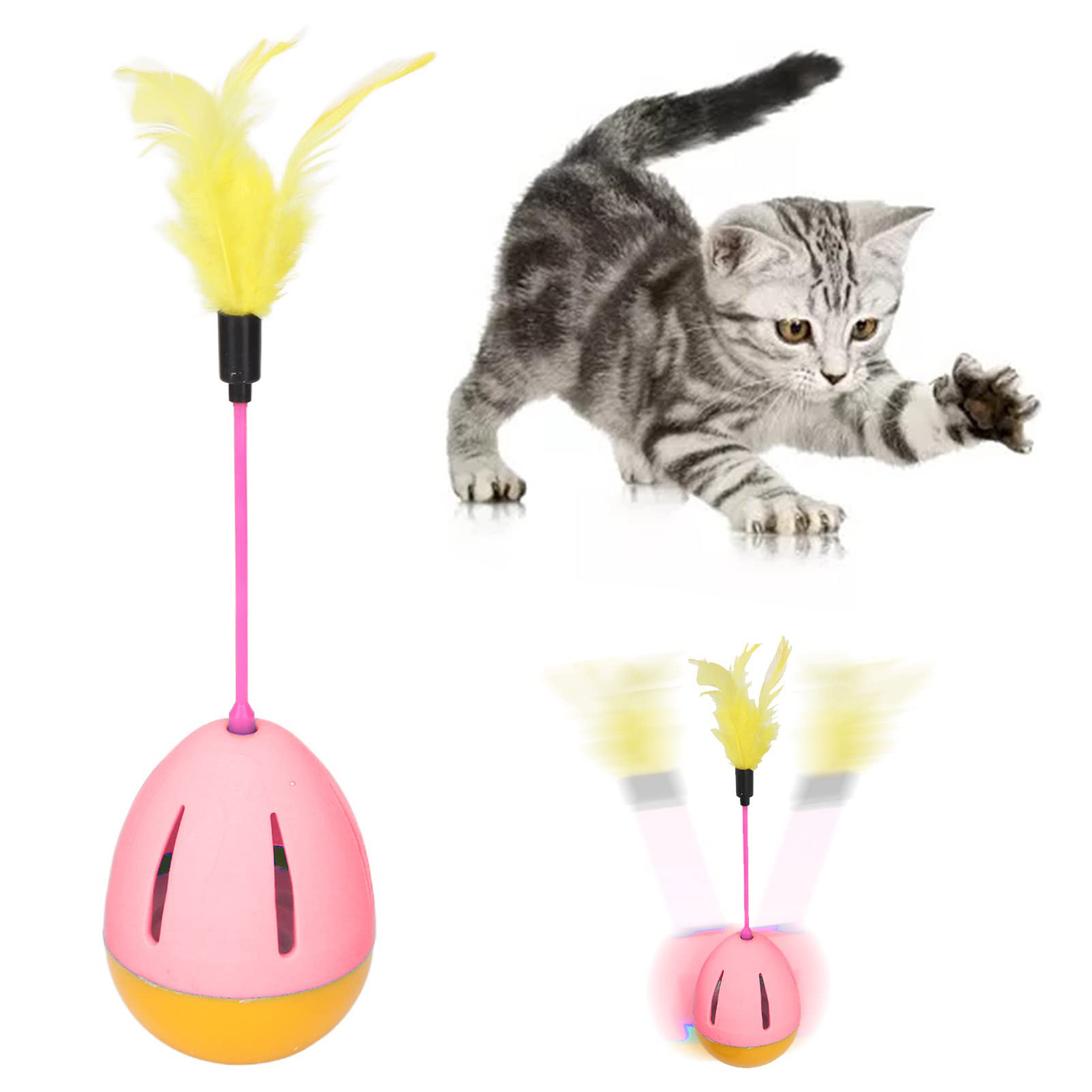 Relieve Boredom Plastic Teaser Pole Kitten Toy 2