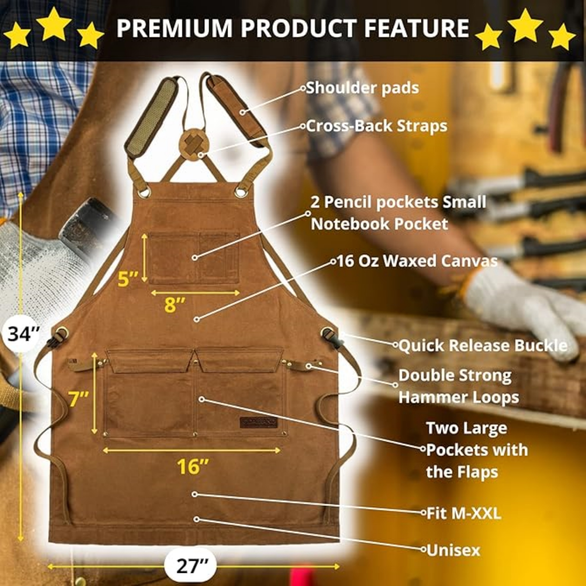 Work Apron With Pockets 4