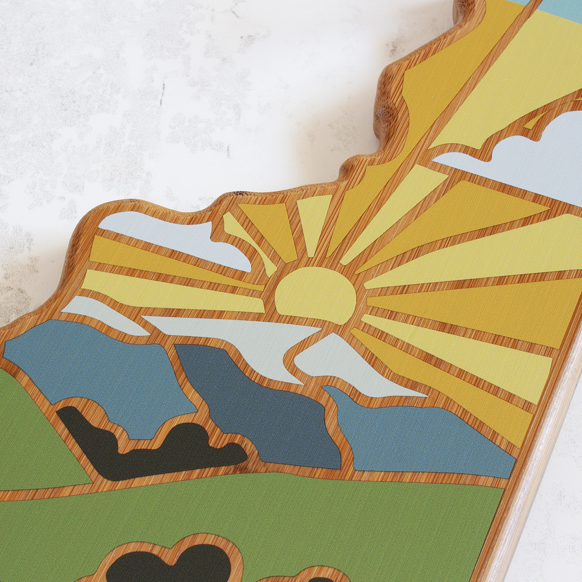 New Hampshire State Shaped Serving and Cutting Board with Artwork by Summer Stokes 5