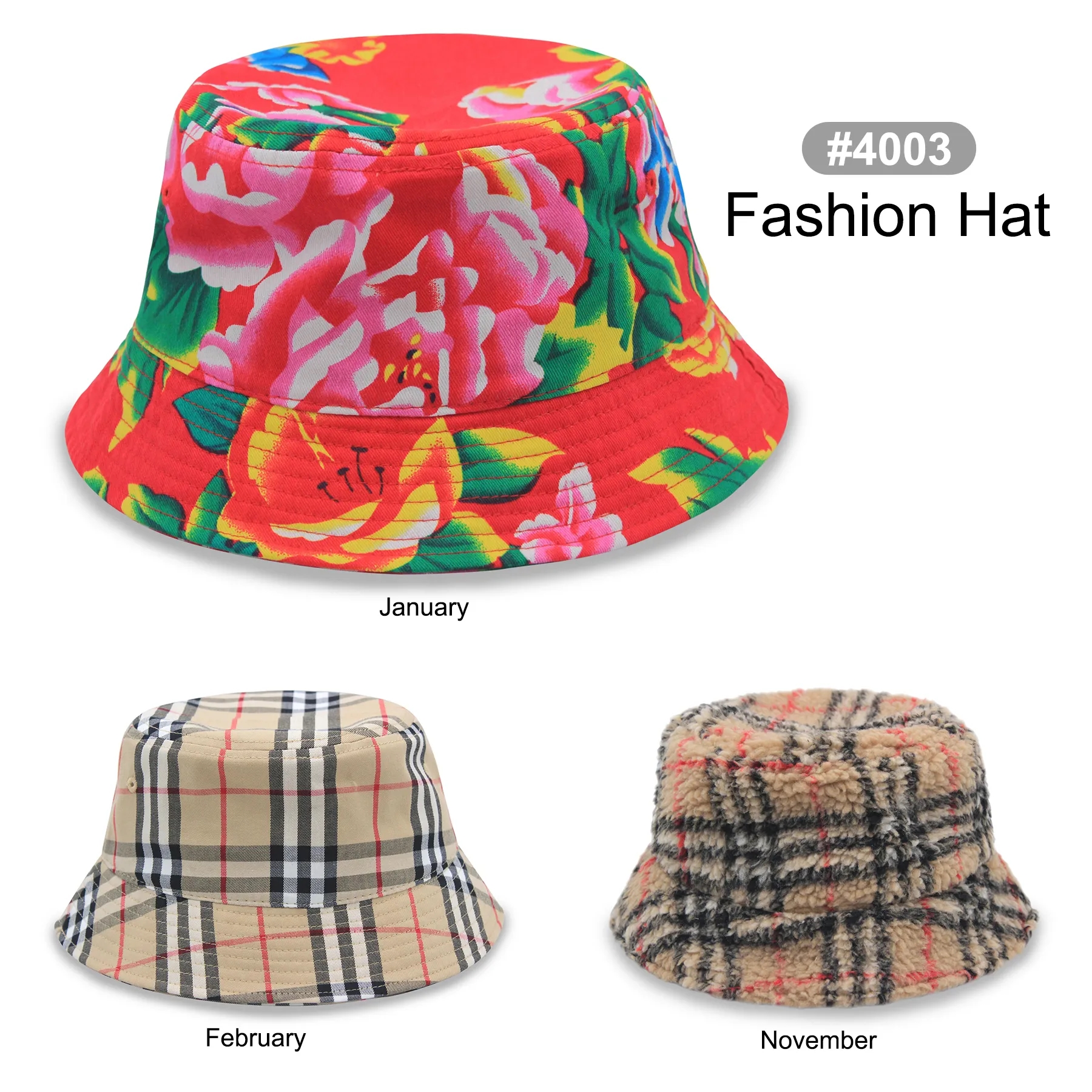 Designer Plaid bucket hat