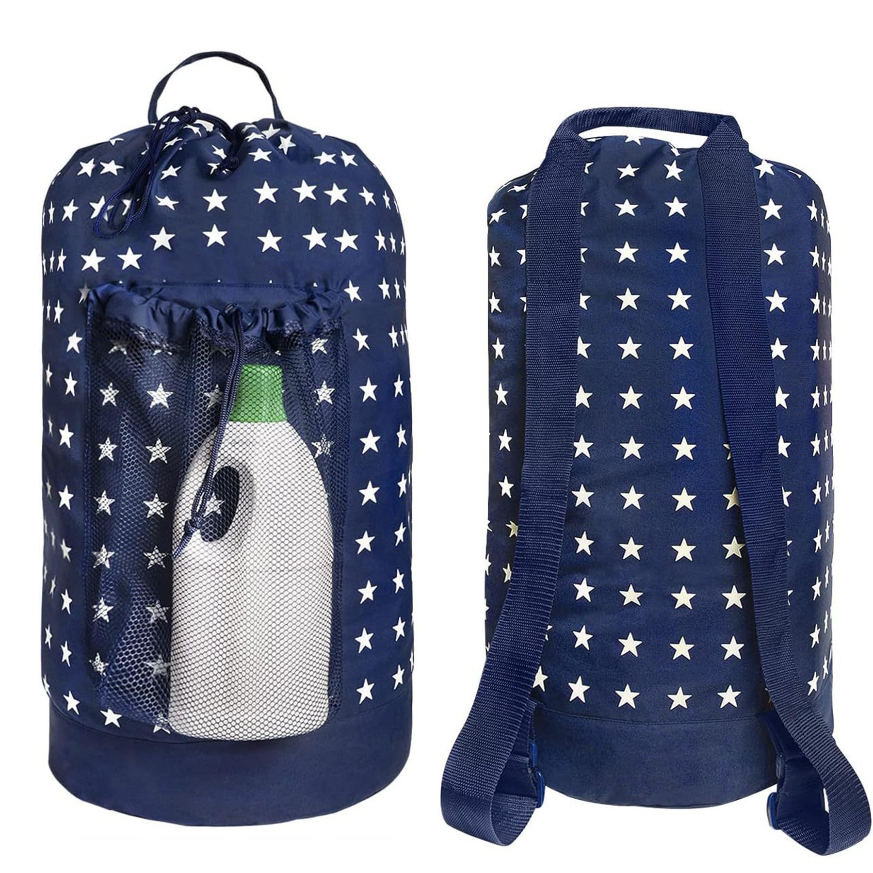 Laundry Backpack With Shoulder Straps/Mesh Pocket 5