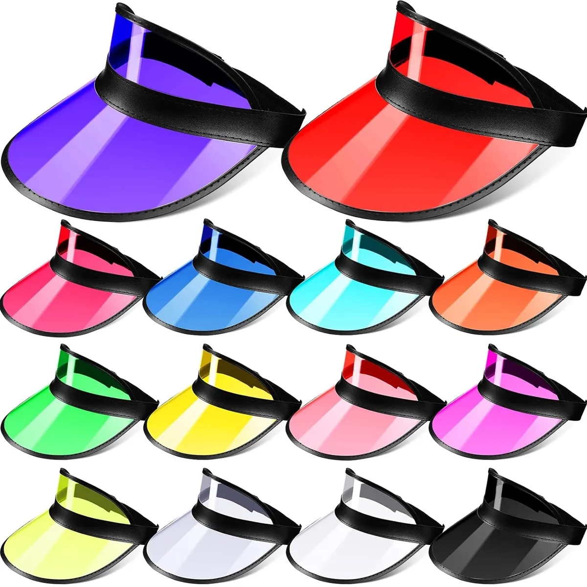 Unisex Transparent Tourist Visor Sun Clear Cap Poker Hat 2