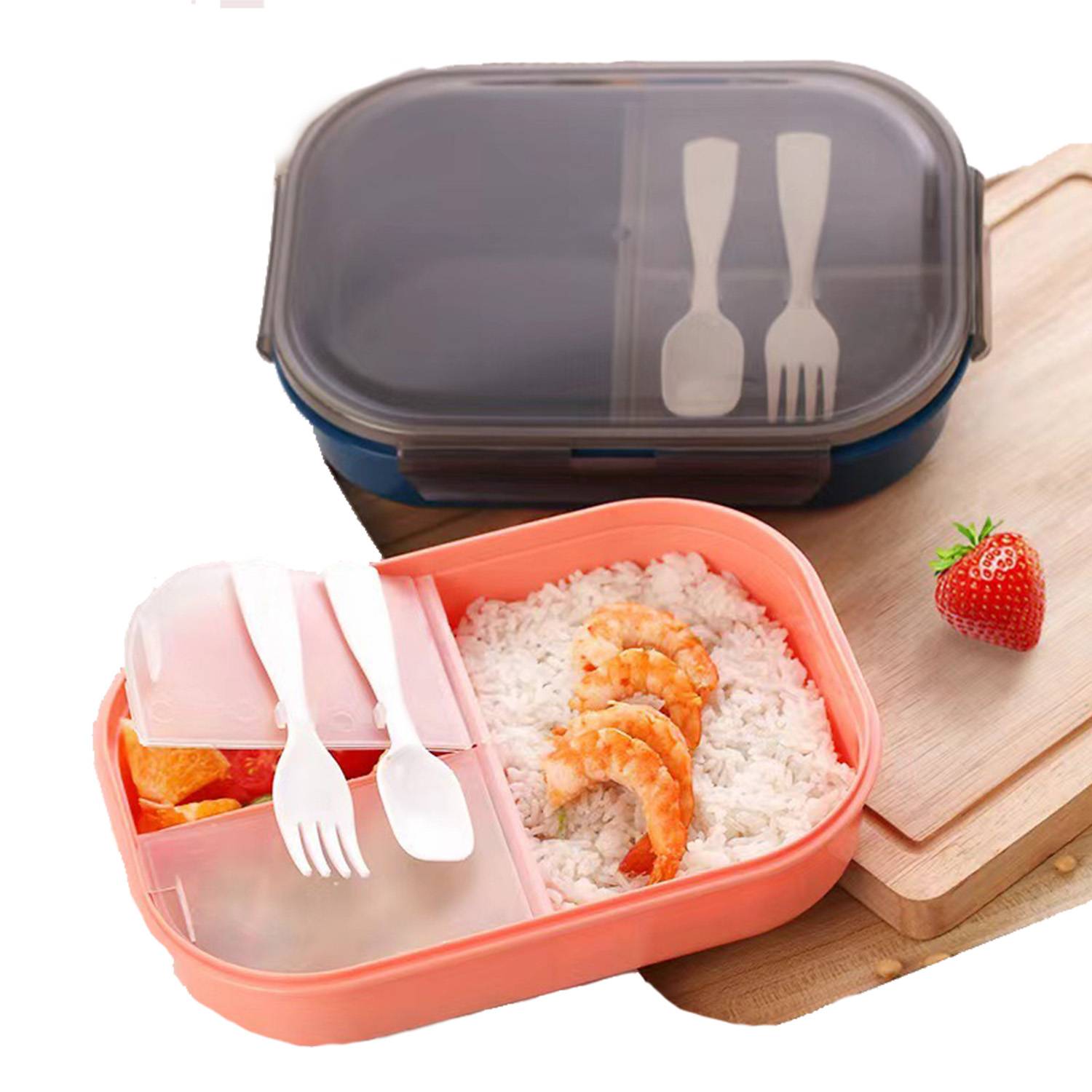 Divided Plastic Lunch Box Kit 3