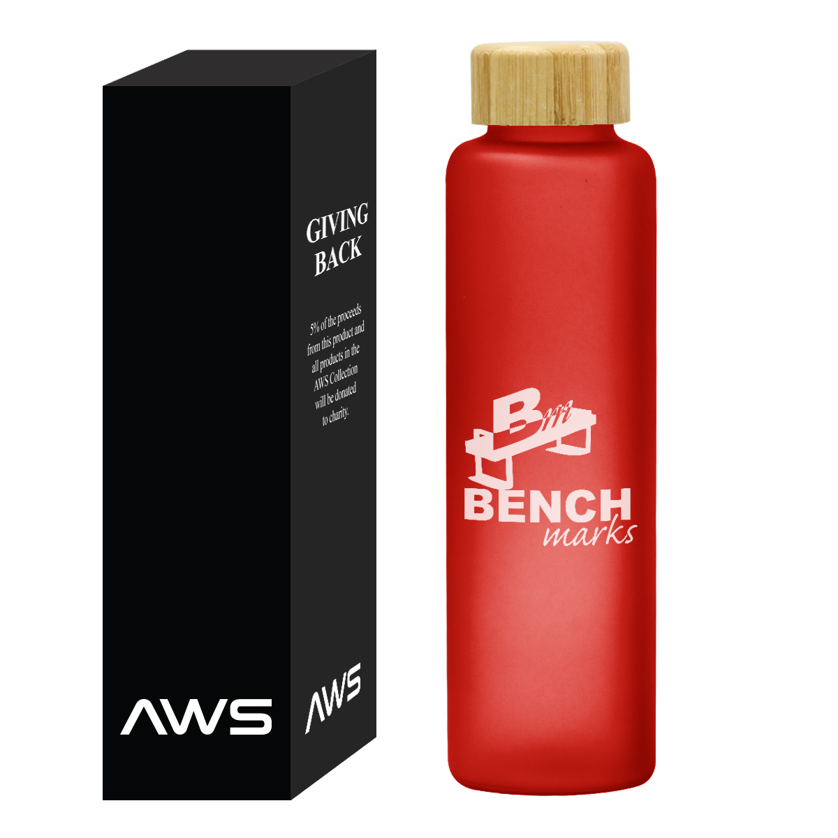 Aws 20 Oz. Belle Glass Bottle With Bamboo Lid 9