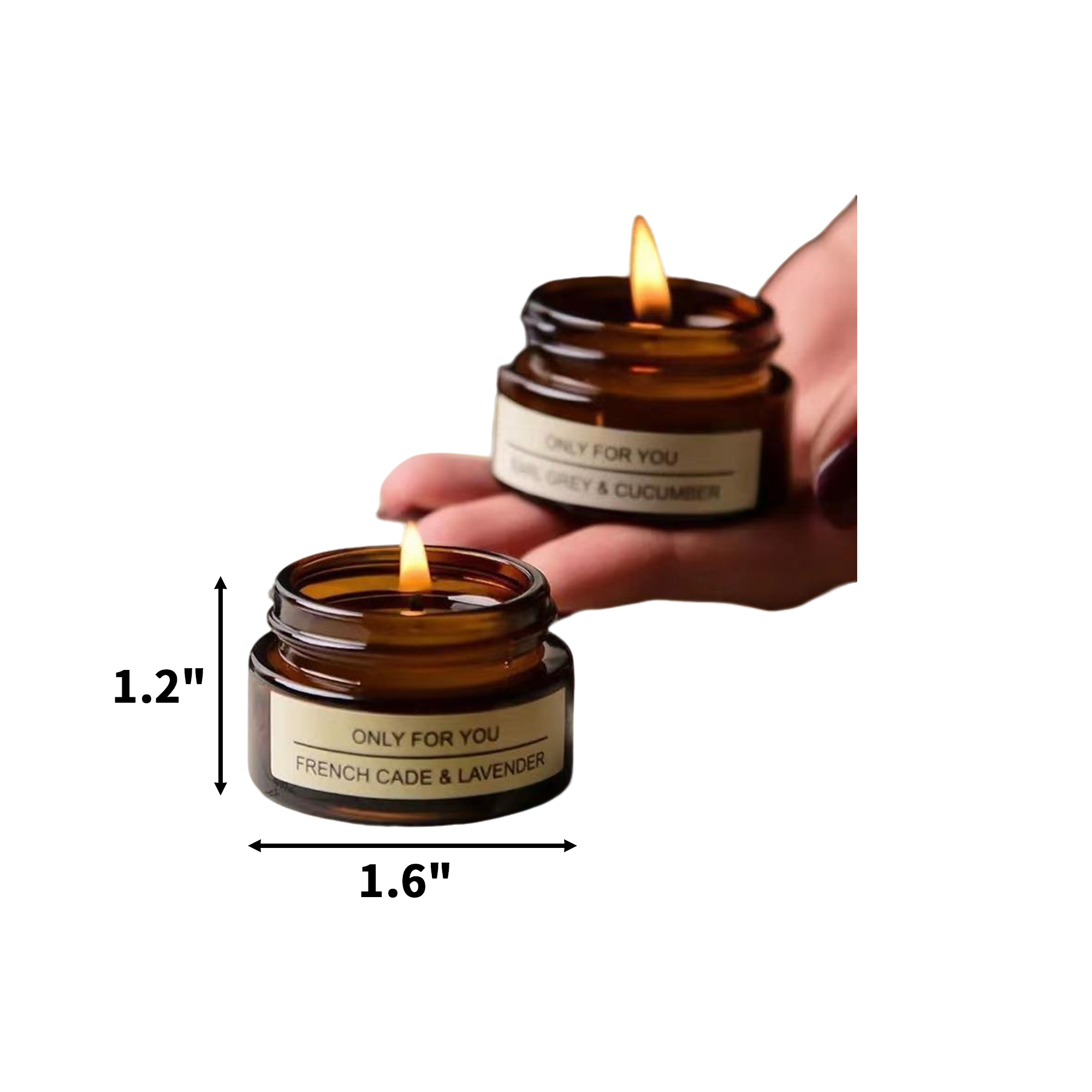 Small Scented Candle In Glass Bottle 1.6" 1