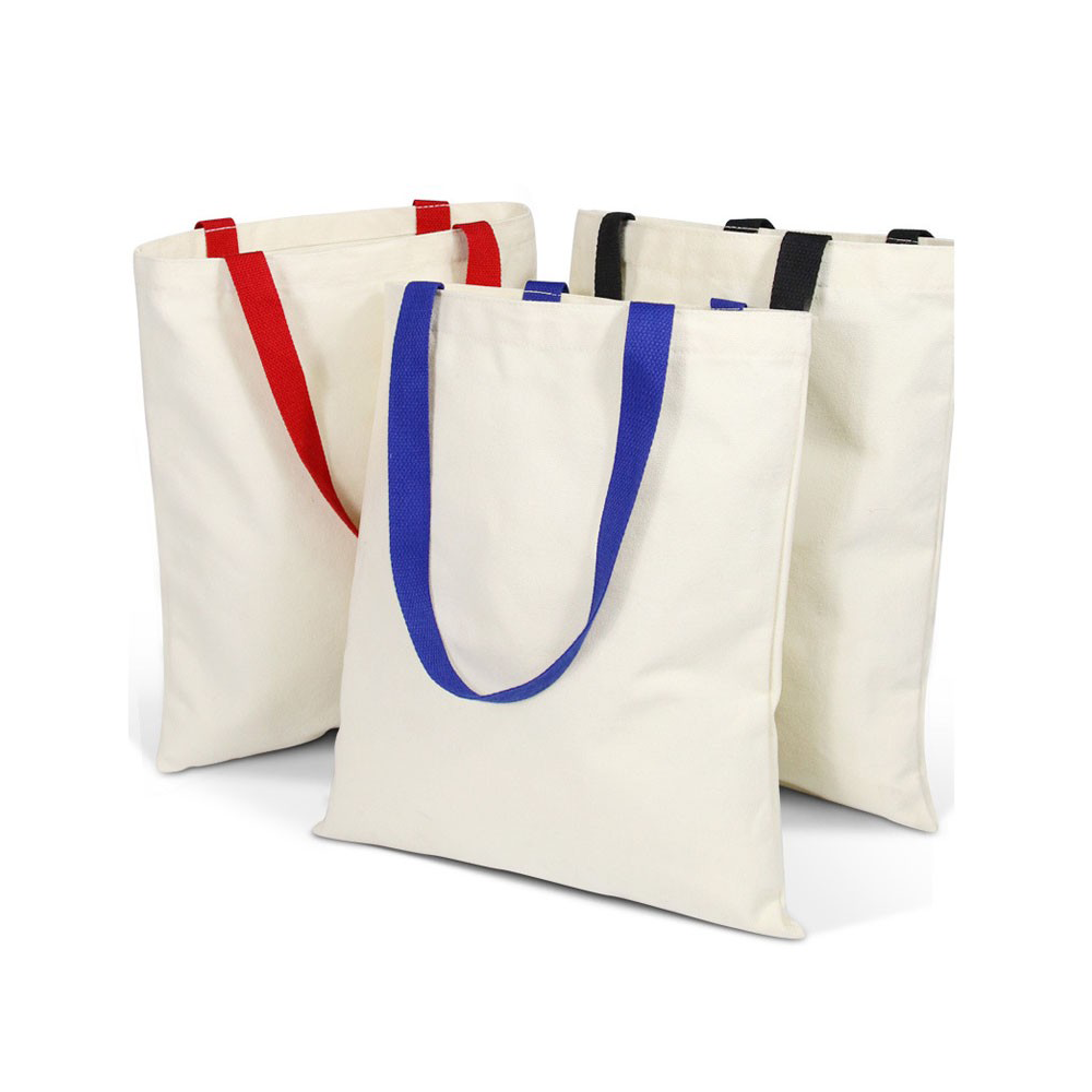 Poly-Cotton Tote Bag with Color Handles, custom tote bag with logo imprint 5