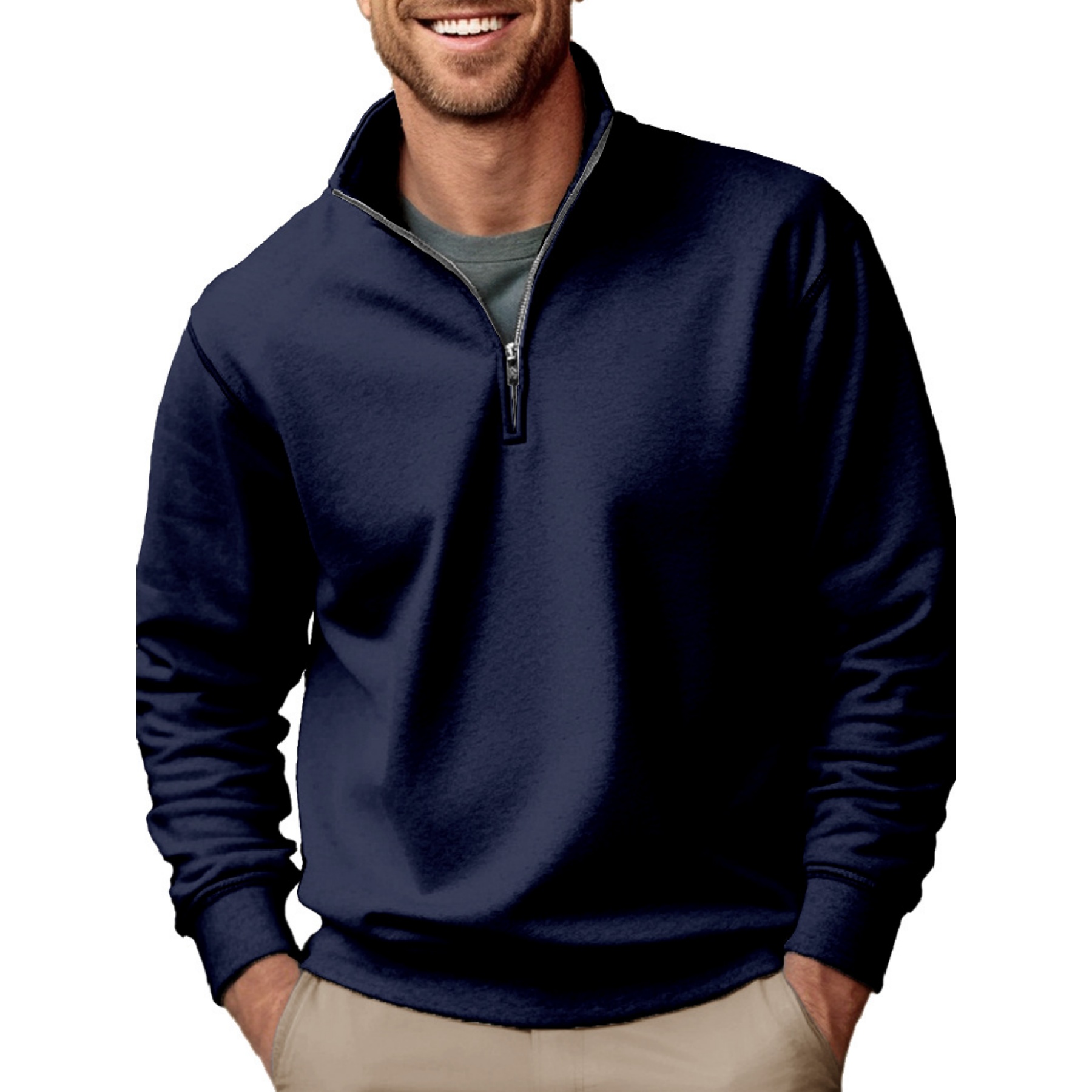 Men's Fashion Quarter Zip Pullover, custom hoodie or sweatshirt with logo imprint 6