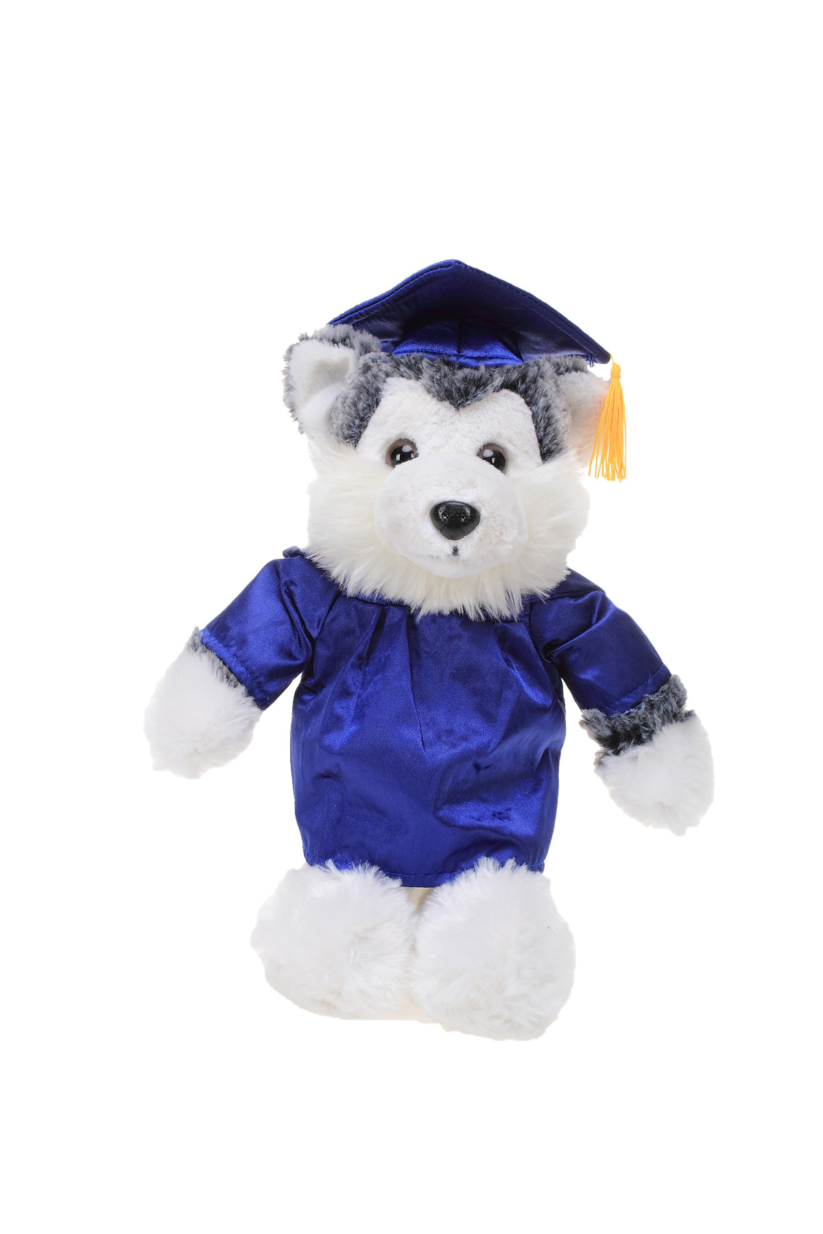 Soft Plush Husky in Graduation Cap & Gown Stuffed Animal 3