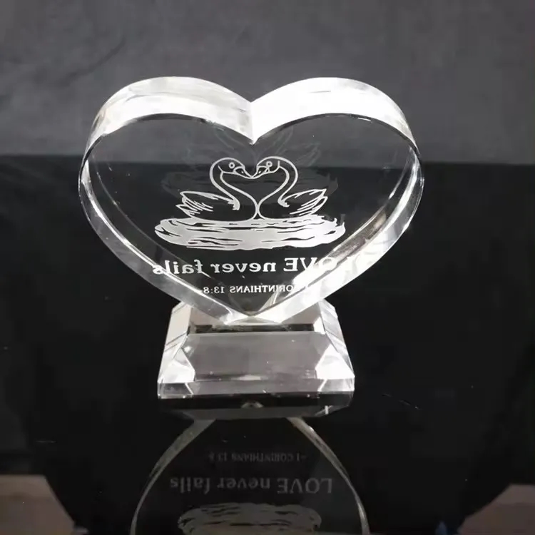Souvenir Heart Shaped Crystal Award 7