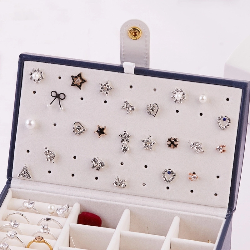 Custom PU Portable Travel Jewelry Organizer Storage Box 13