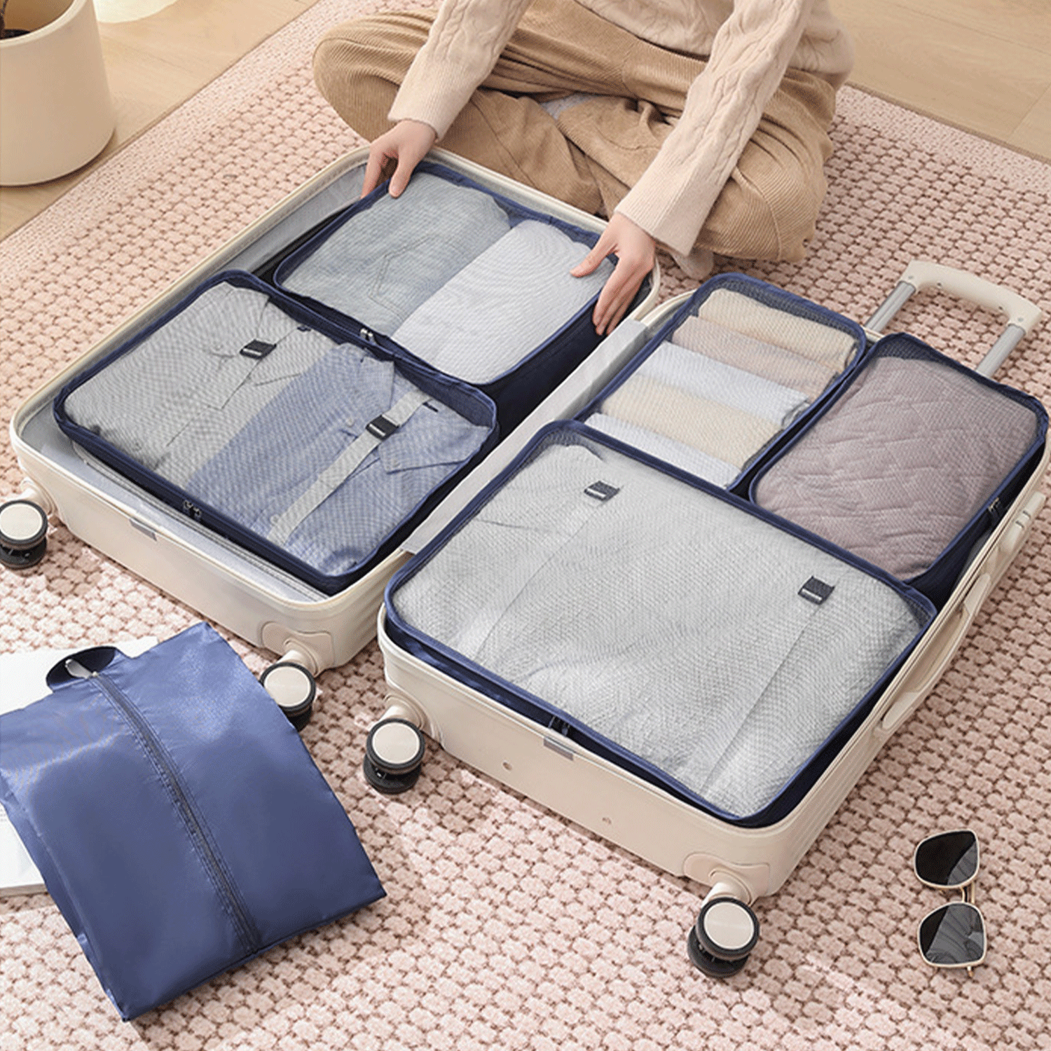 9-Piece Set Travel Storage Packing Cubes Luggage Organizers 20