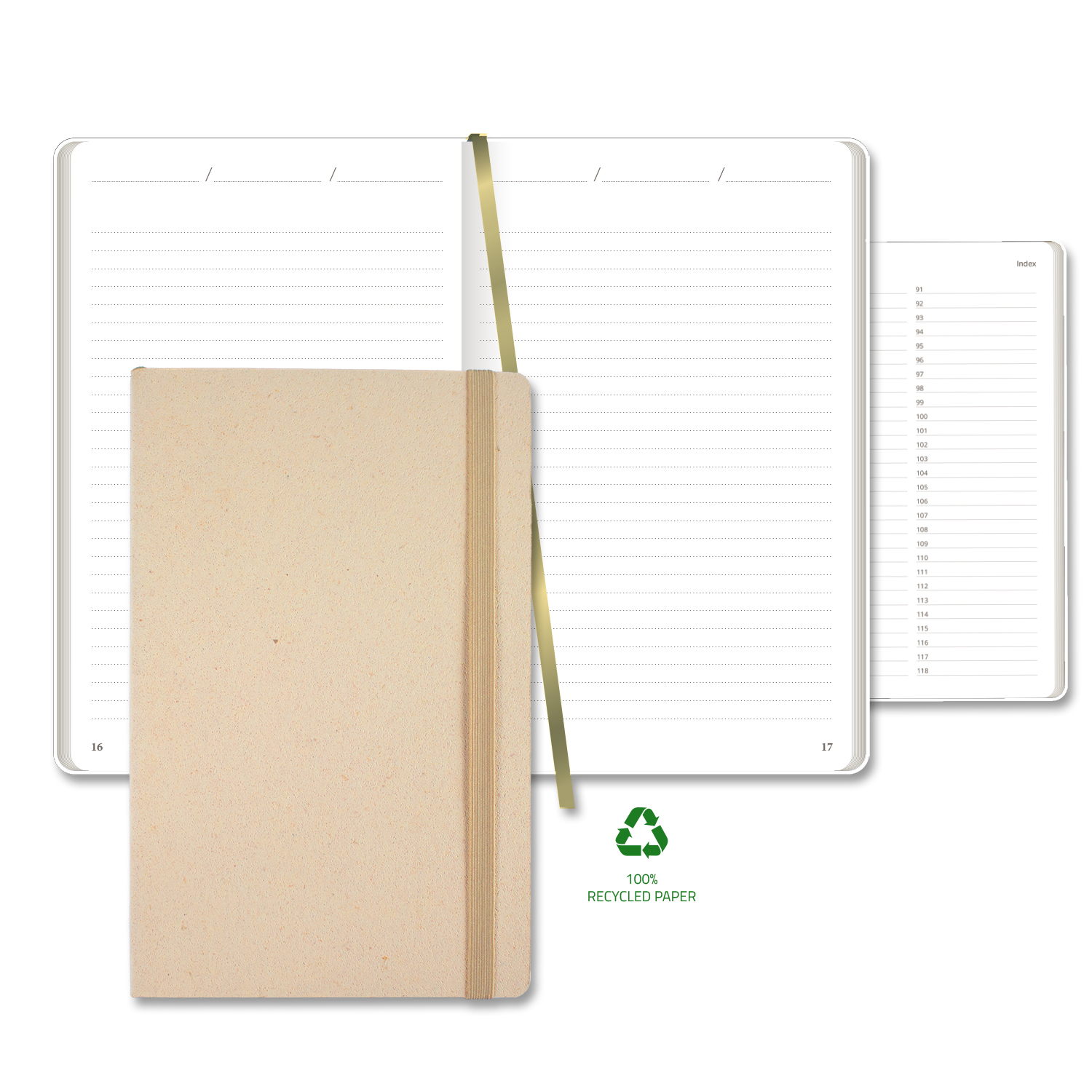 Castelli Carapace Medio Lined Recycled White Page Journal 11