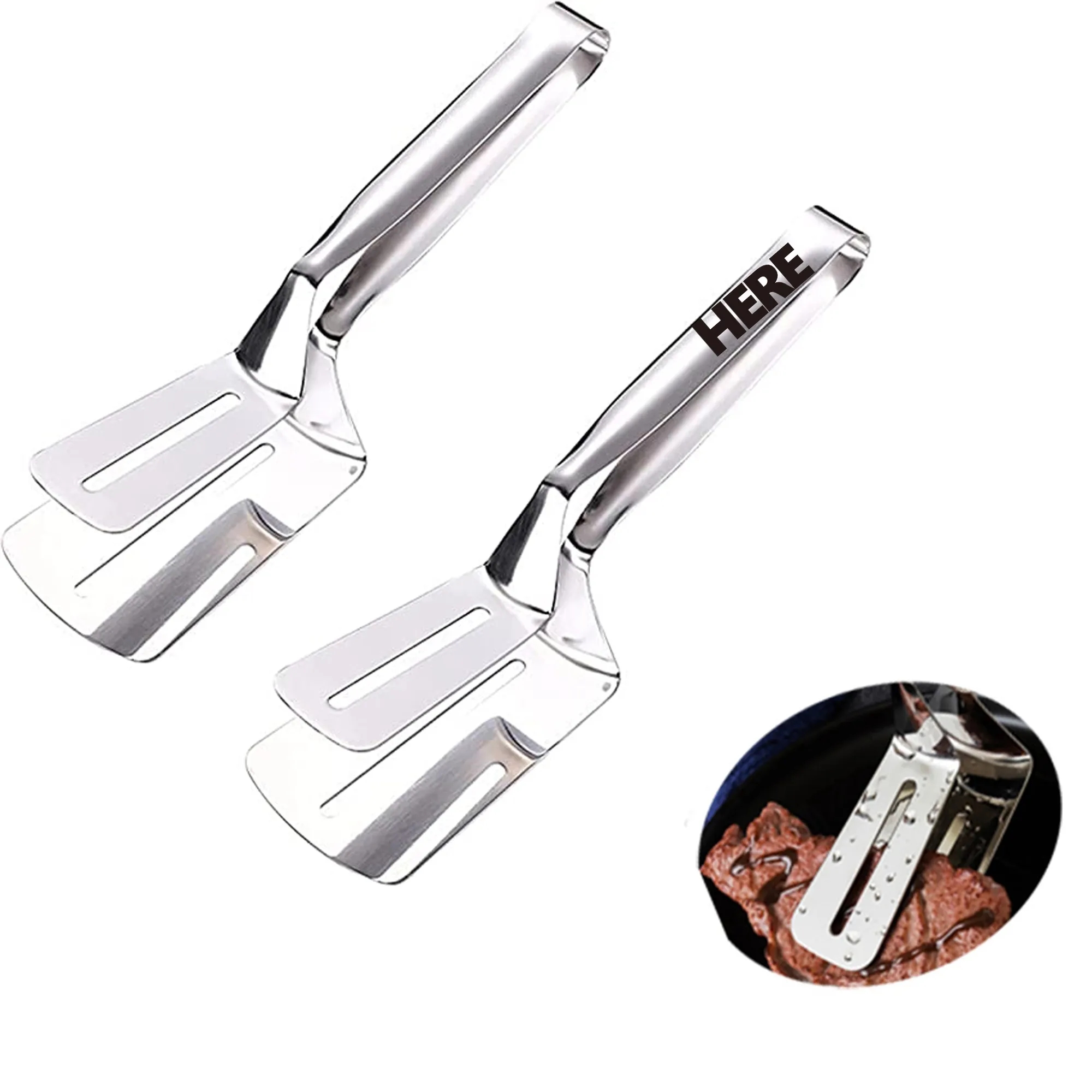 Stainless Steel Steak Barbecue Tongs 2