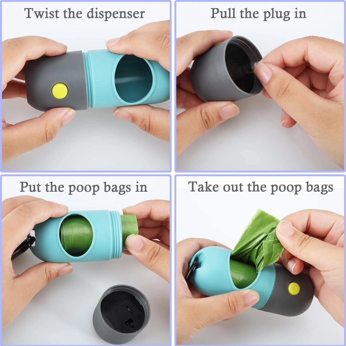 Dog Poop Waste Bags Holder with LED Flashlight 3