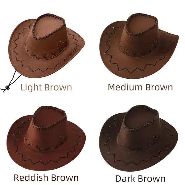 Western Style Cowboy Hat with Unisex Wide Brim Protection 3