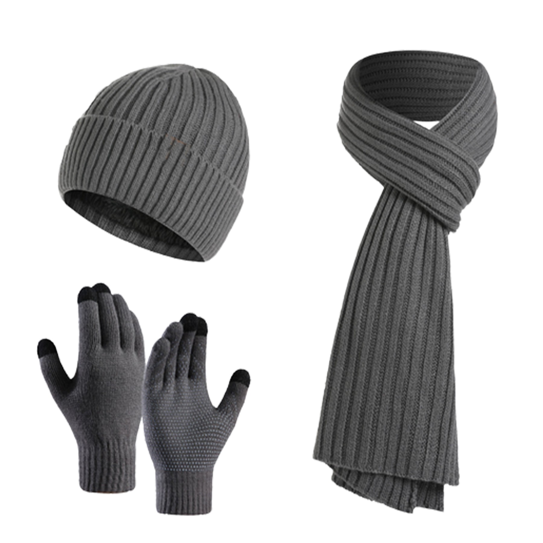 Acrylic Knit Cap Scarf Gloves Set 7