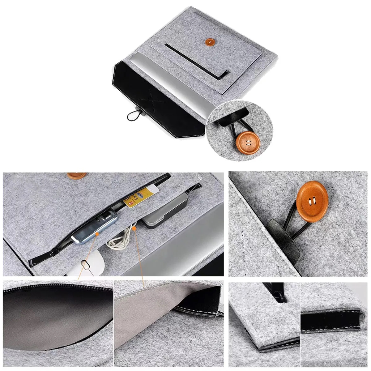 High Quality Felt And Multifunctional Laptop Sleeve Case 2