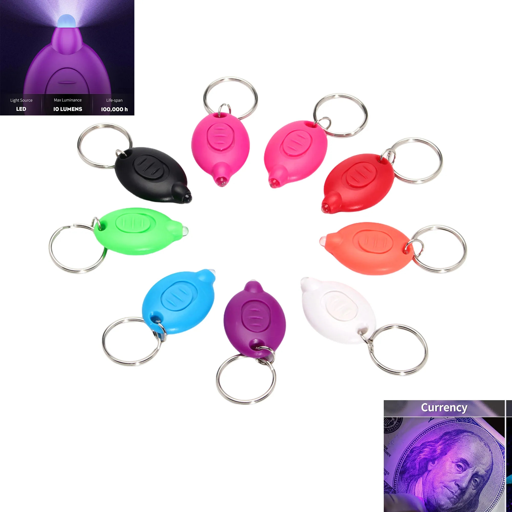 Mini UV LED Keychain Flashlight