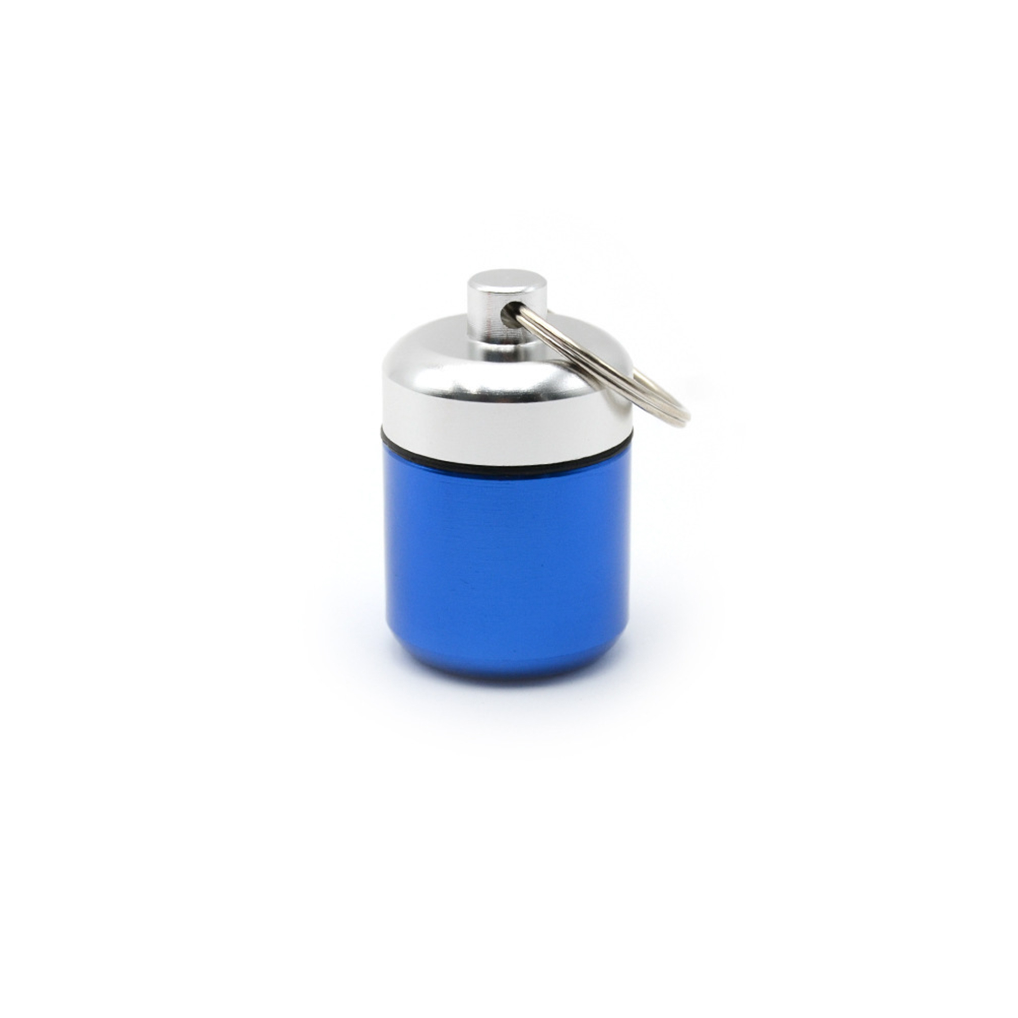Aluminum Pill Case Keychain 1.7" x 1.1" 8