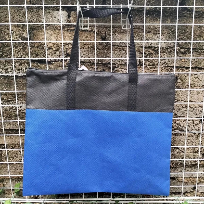 Non-Woven Two-Tone Zippered Tote Bag 6