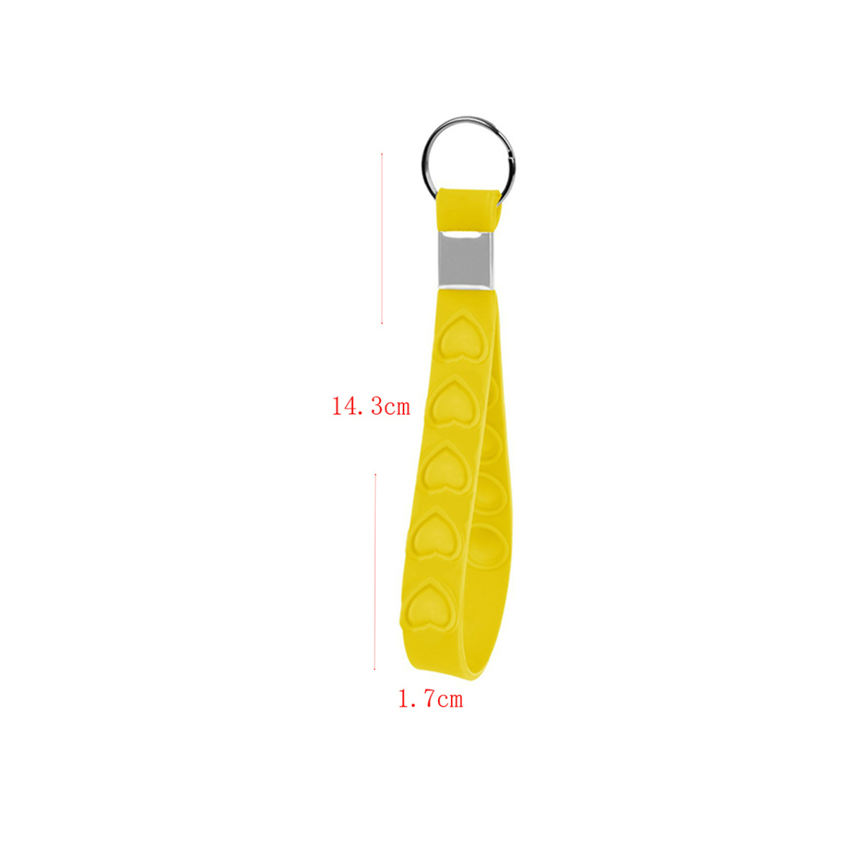 Heart Pattern Silicone Wristband Bracelet Keychain Custom 4