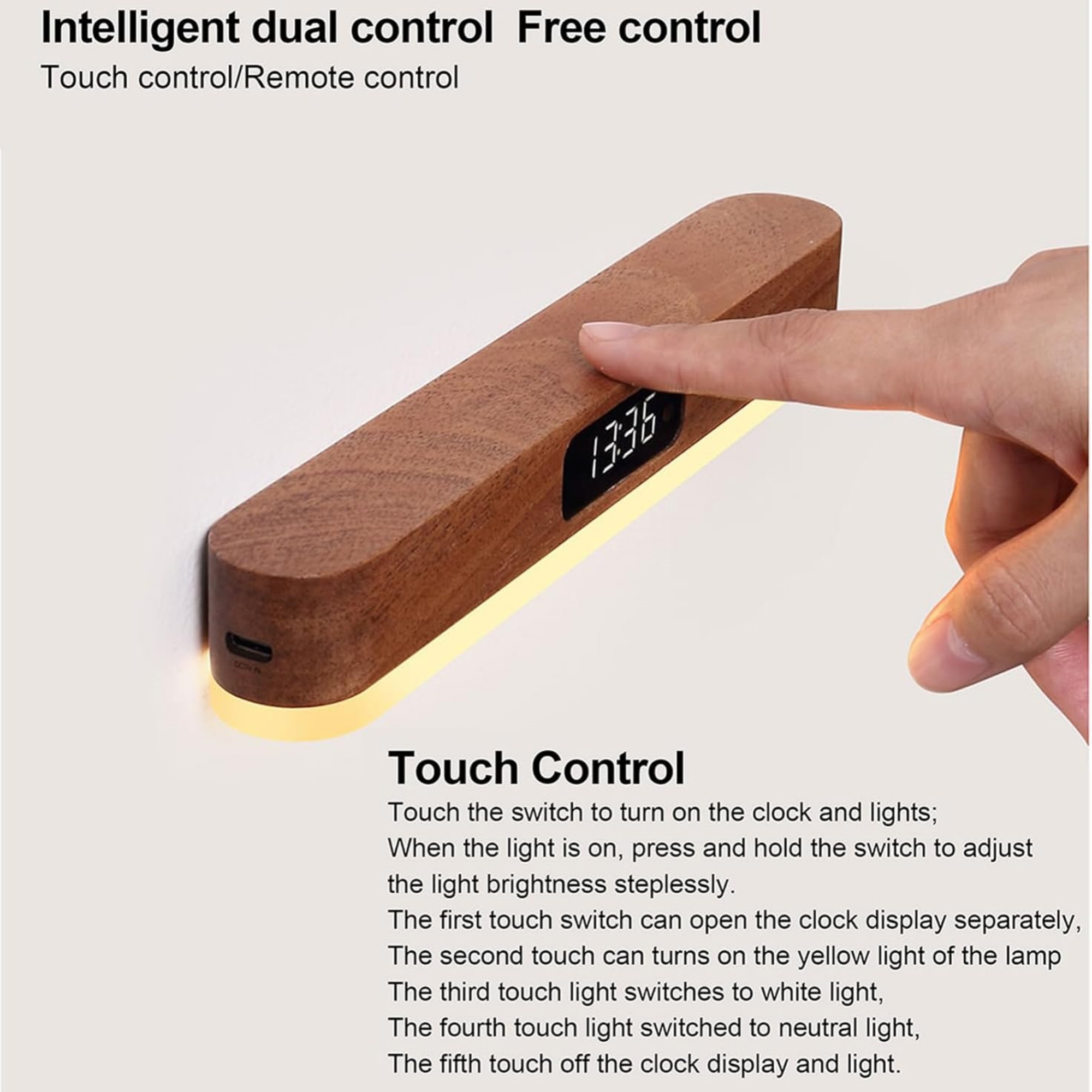 Magnetic Wall Night Light With Clock 8