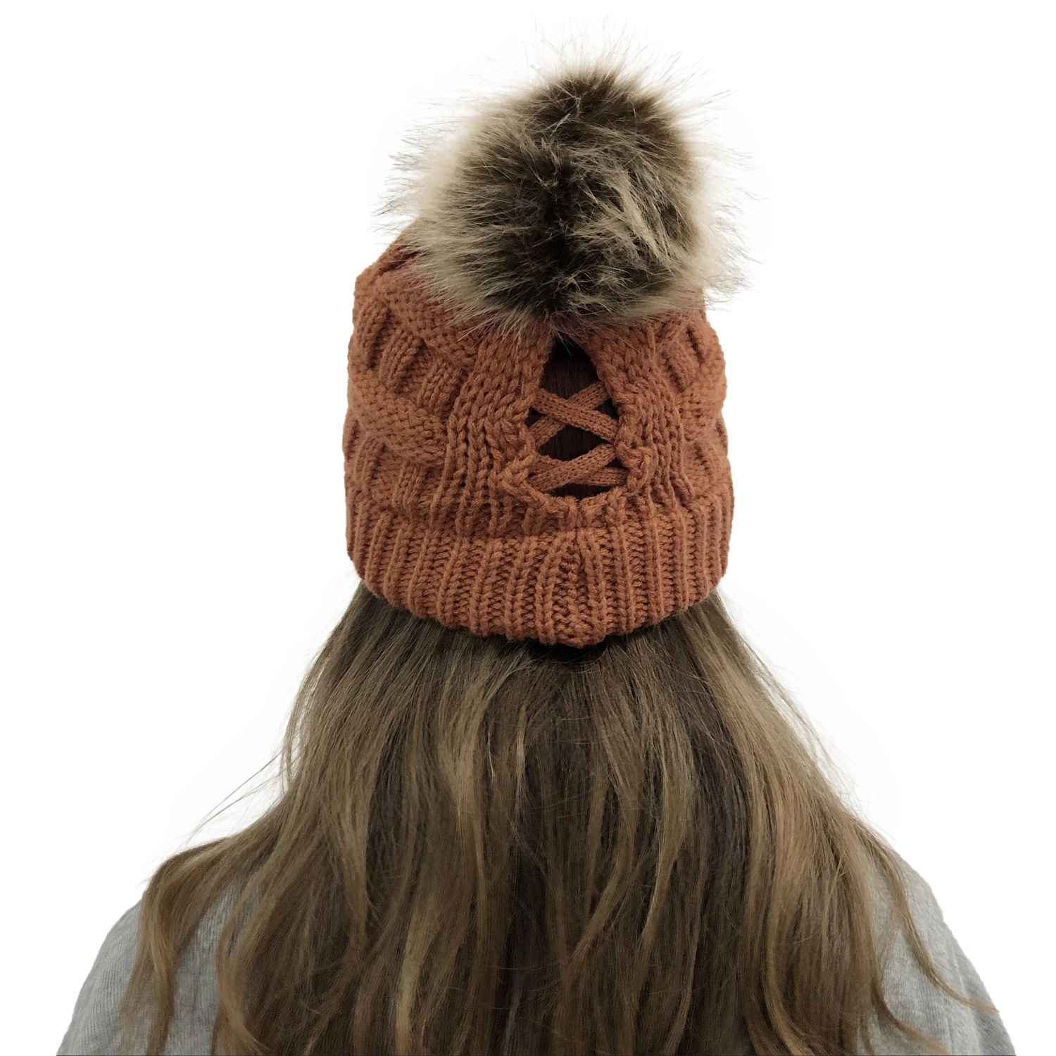 Knit Beanie Hat PomPom 4
