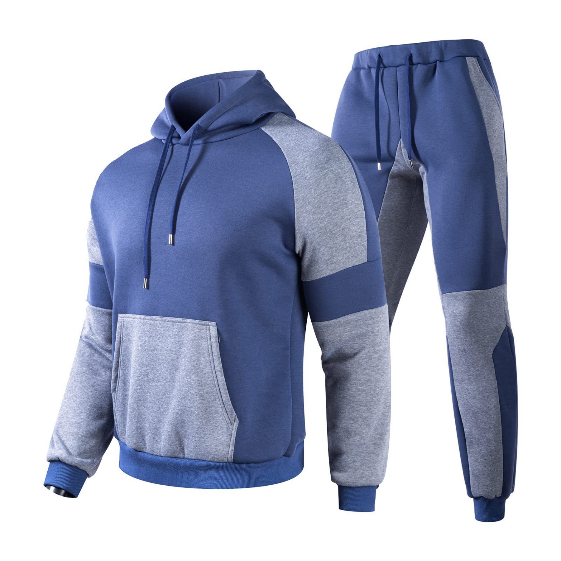 Custom Contrast 3D Printed Hooded Men Jogger Set Sweat Suit 10