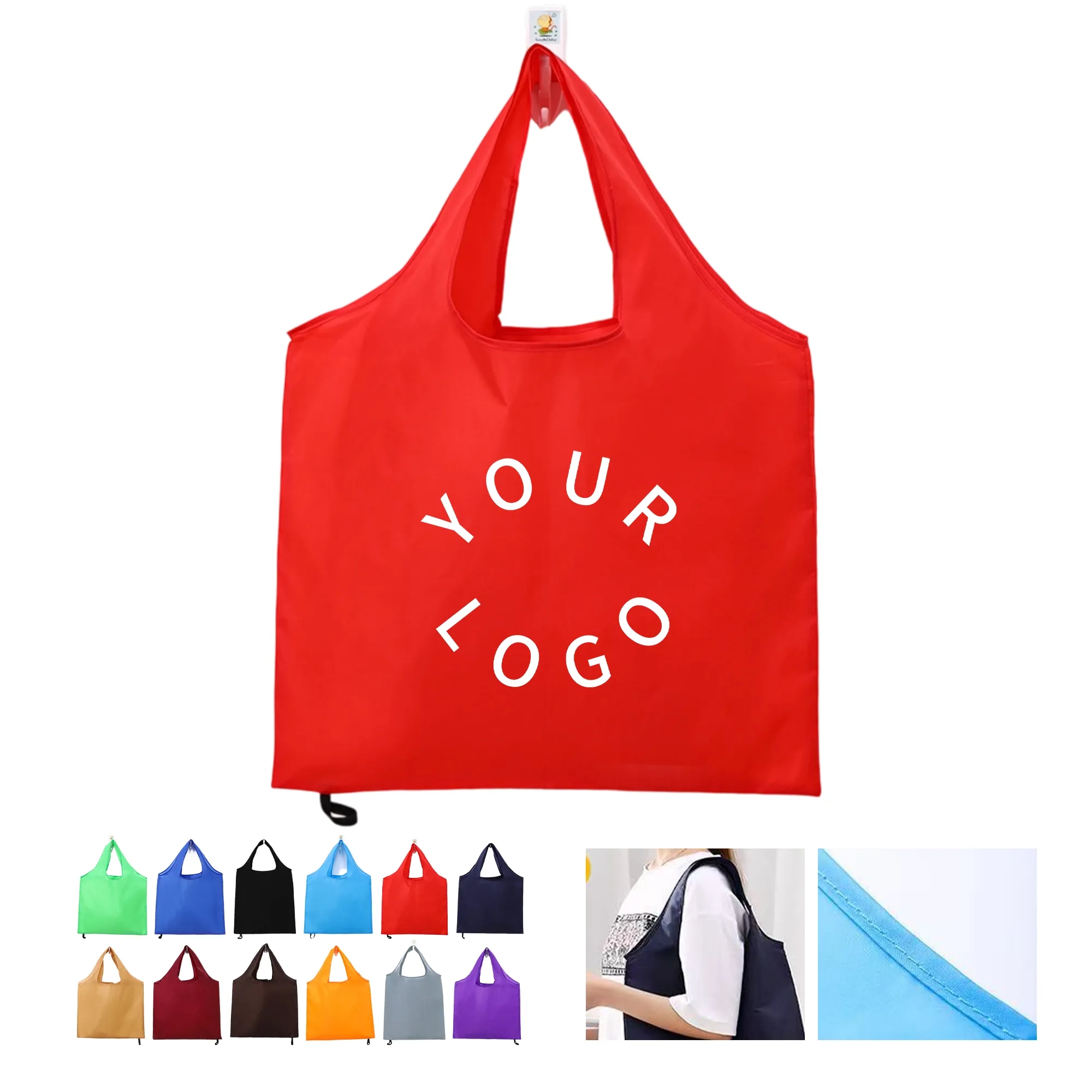 Compact Foldable Shopping Tote with Rope Closure 4