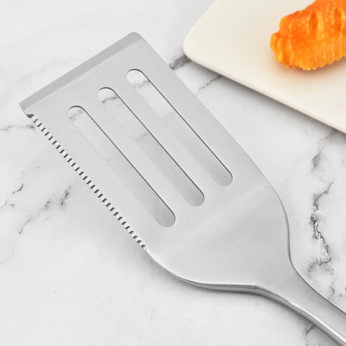 3-Piece BBQ Grilling Tool Set Stainless Steel Tongs Spatula 2