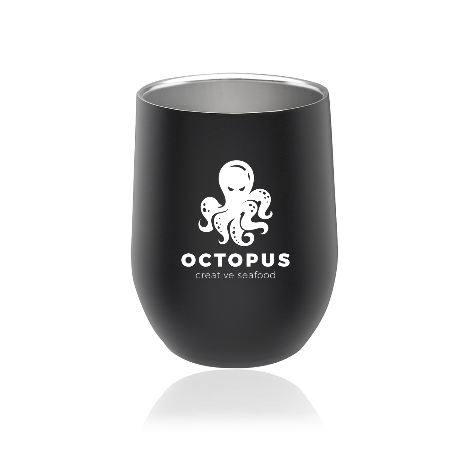 11 oz. Steward Stainless Steel Stemless Wine Glass (1 Color Imprint) 3