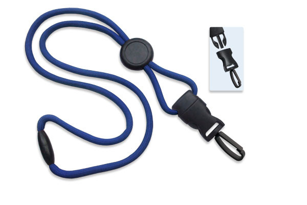 1/4" Blank Detachable Lanyard w/D-tach Plastic Swivel Hook (Royal Blue) 1
