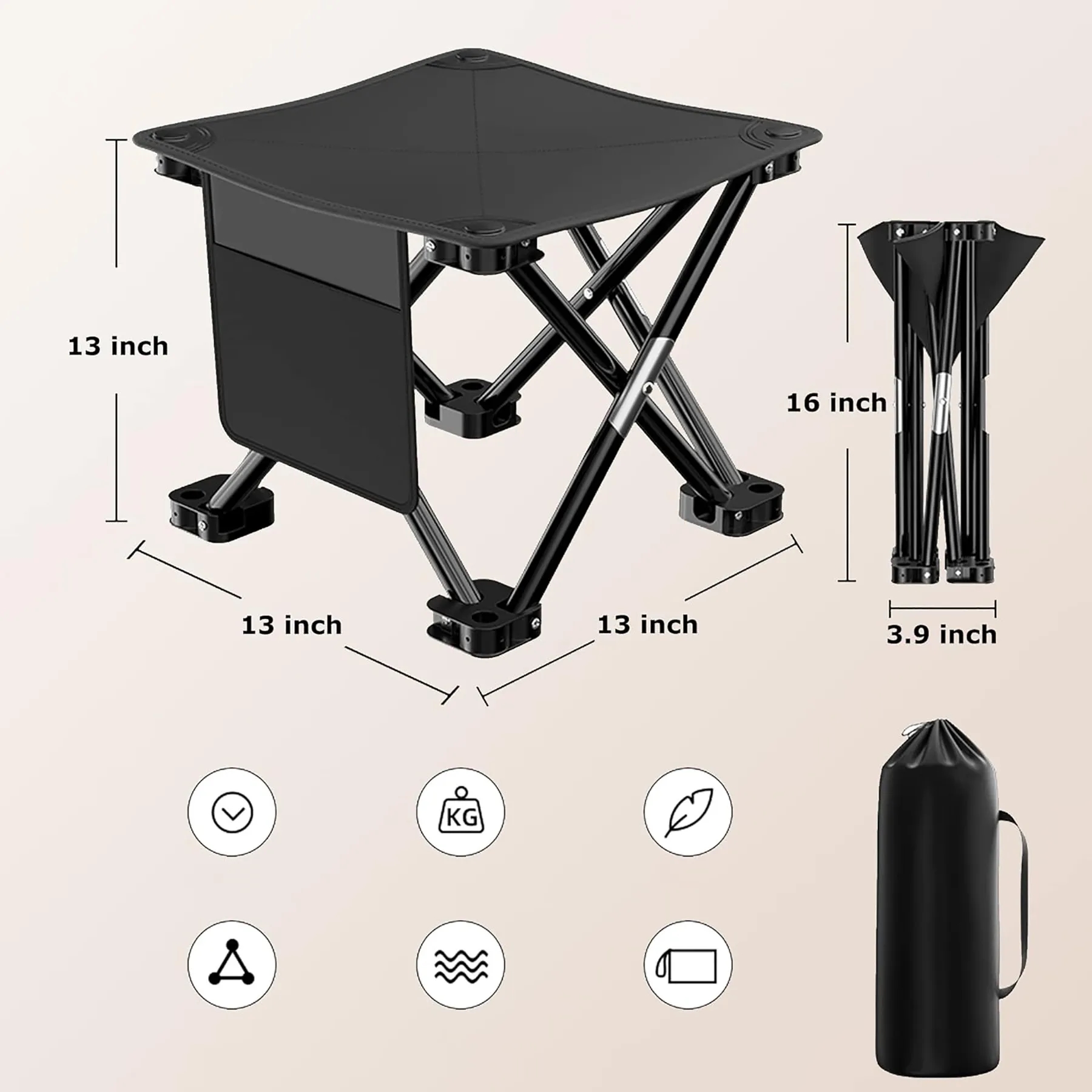 13 Inch Portable Folding Stool 6