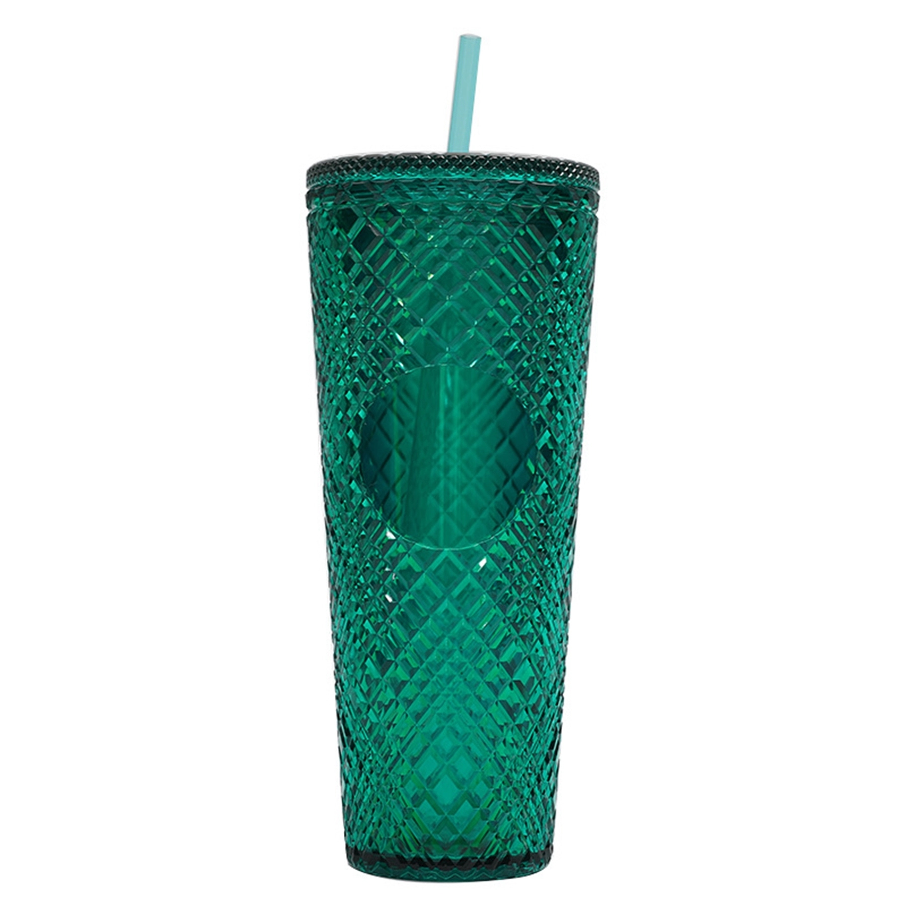 24 Oz. Plastic Double Wall Coffee Tumbler with Straw 2
