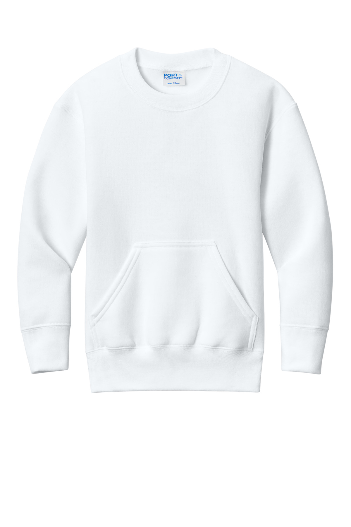 Port & Co Youth Core Fleece Crewneck Pocket Sweatshirt PC78YPKT 26
