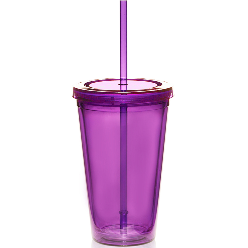 16 oz Double Wall Acrylic Tumbler with Straw 13