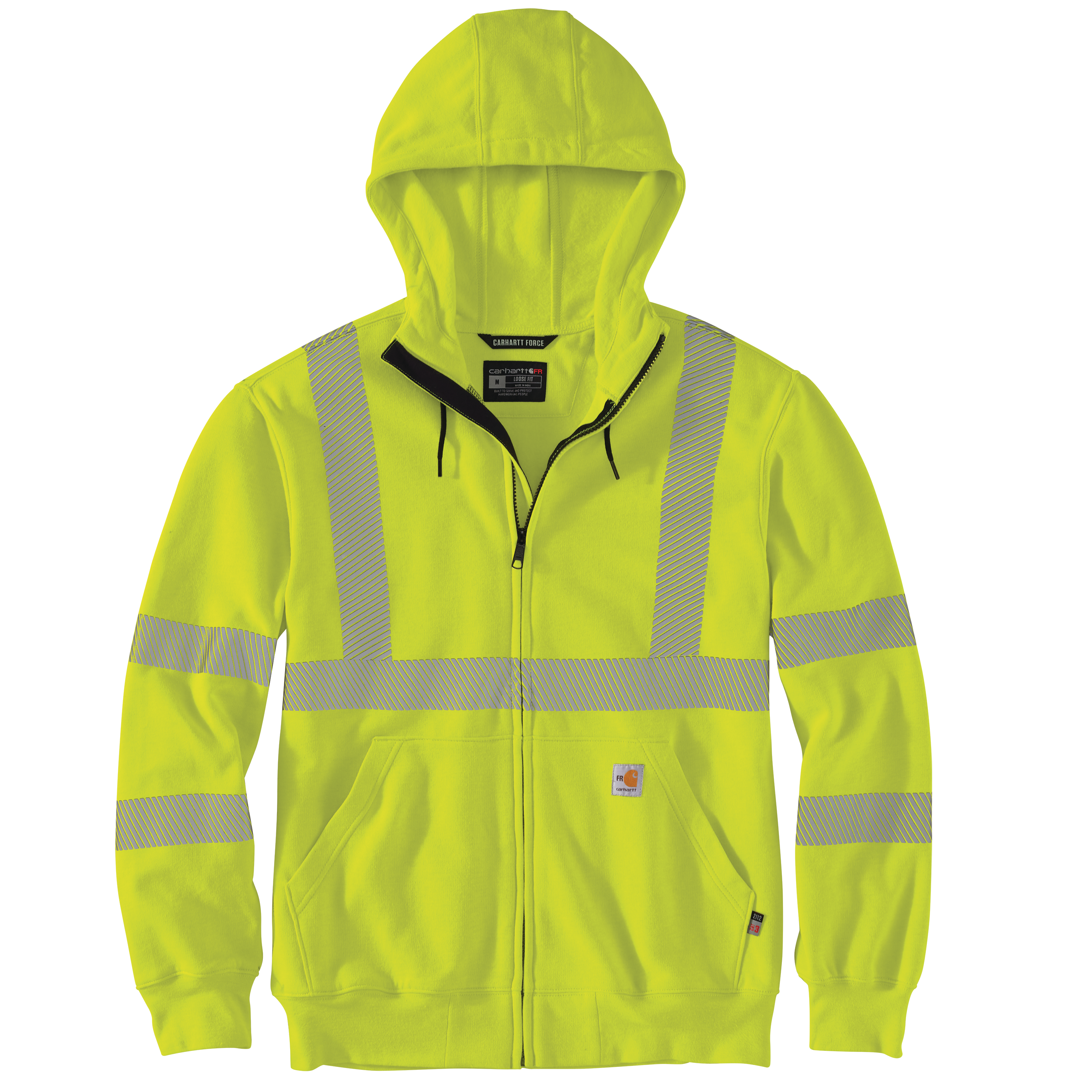 Carhartt 105786 Mens Flame Resistant High-Visibility Force Loose Fit Midweight Full-Zip Class 3 Swe 2
