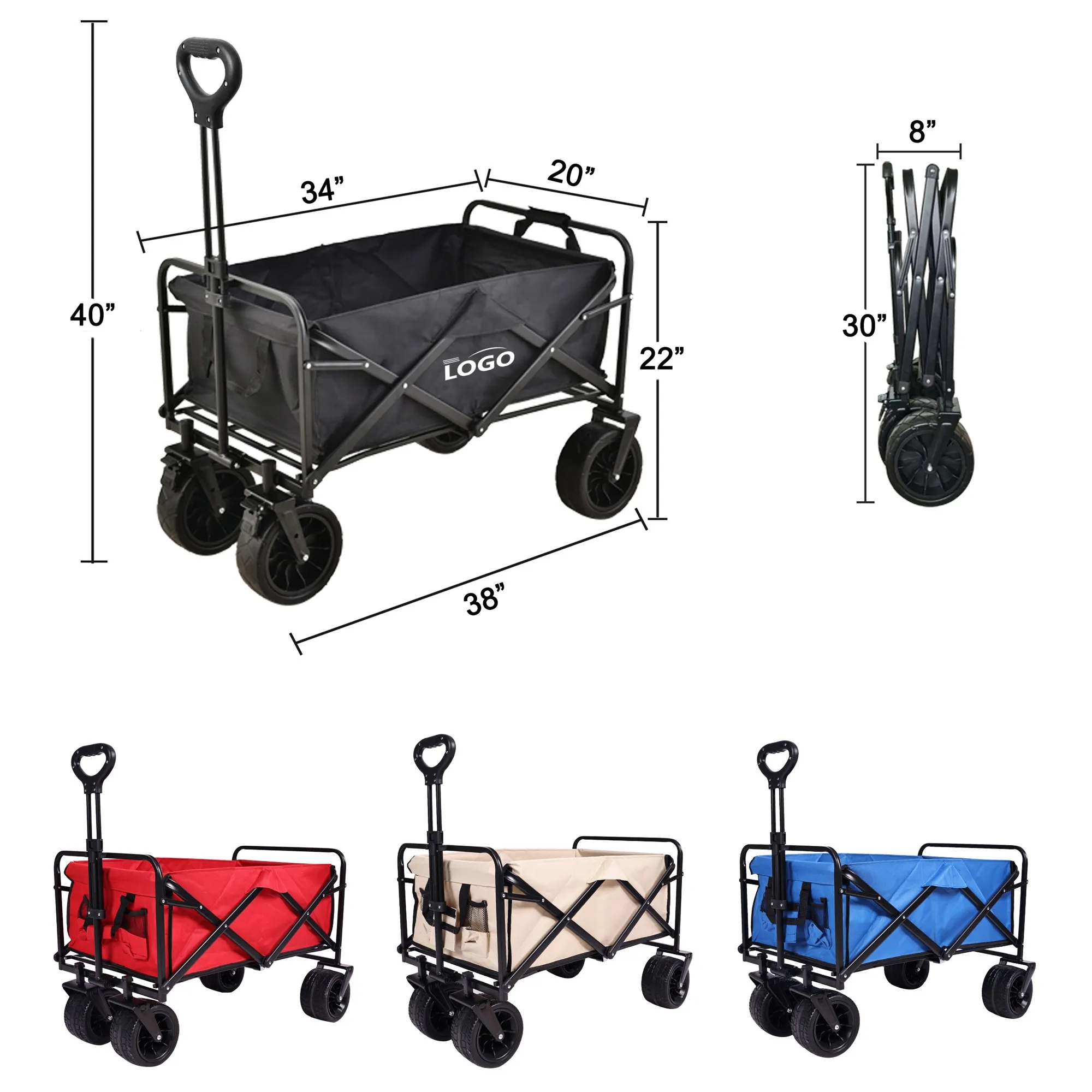 MOQ 25PCS Outdoor Folding Camping Trolley 2
