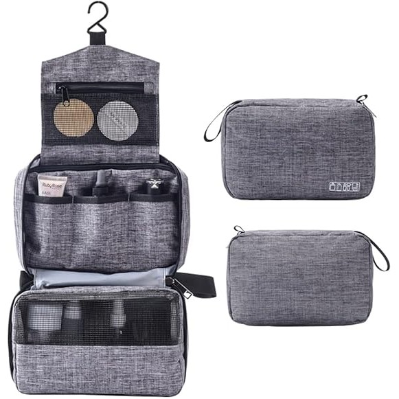 Heathered Hanging Toiletry Bag ( 8.5'' x 5'' x 3'' ) 4