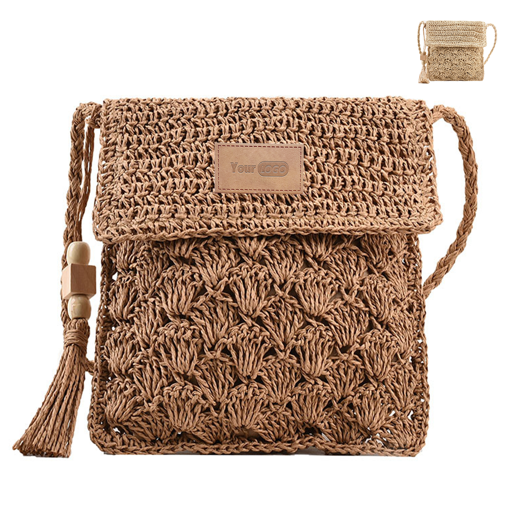 Jute Stylish vintage tassel woven bag 5