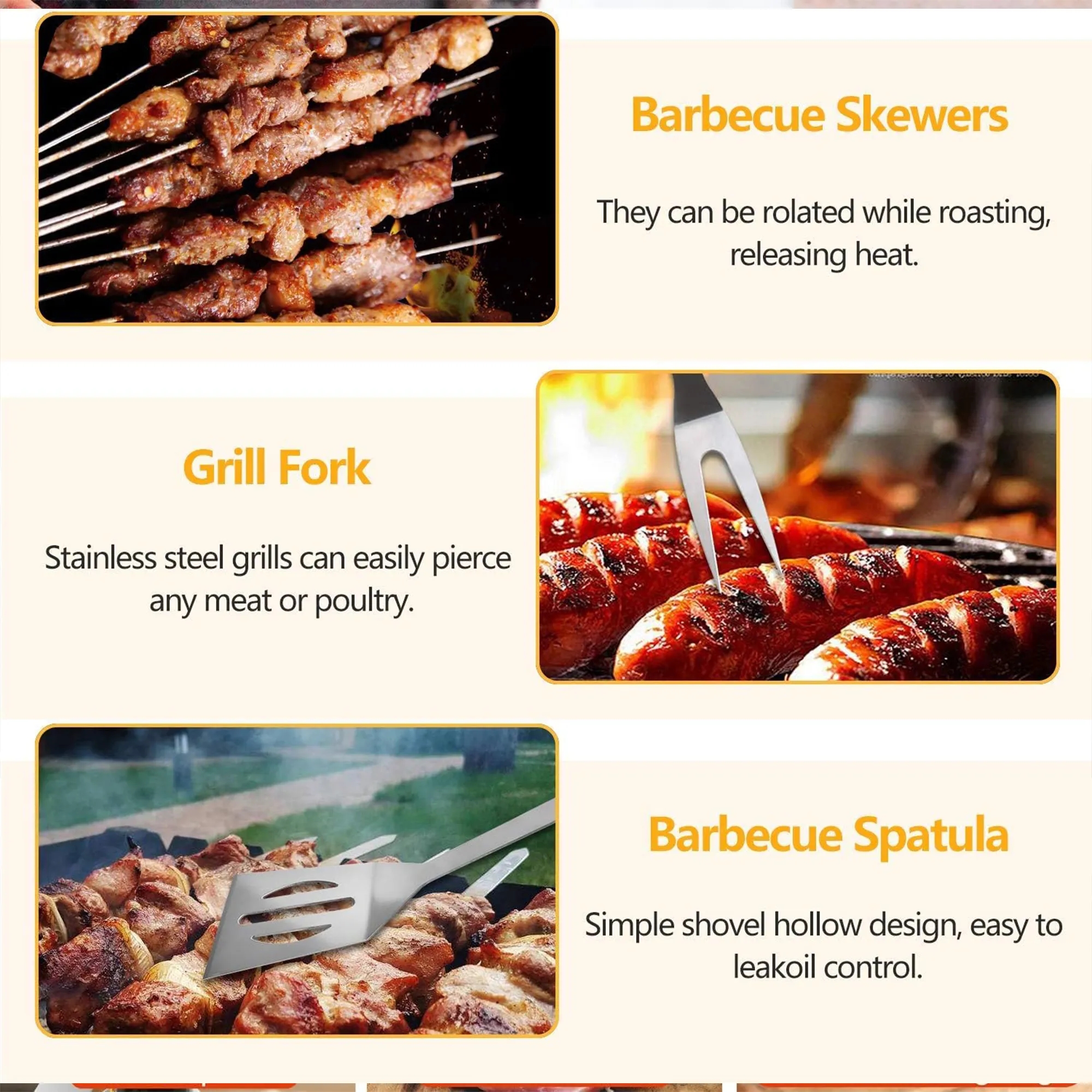 Stainless Steel Barbeque Grilling Tool Set with Carry Bag 2