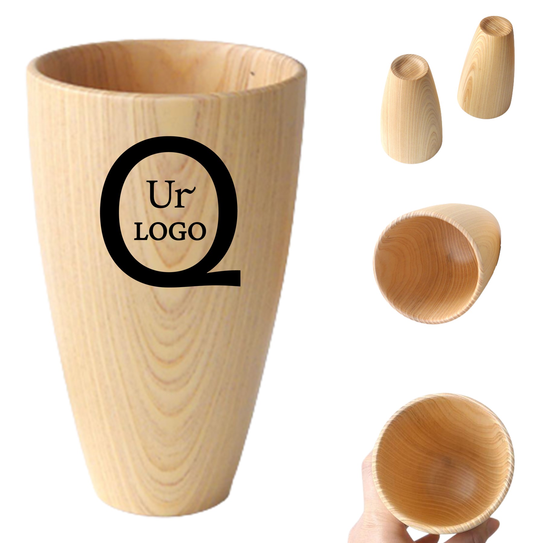 8.8Oz/260Ml Natural Wooden Cup